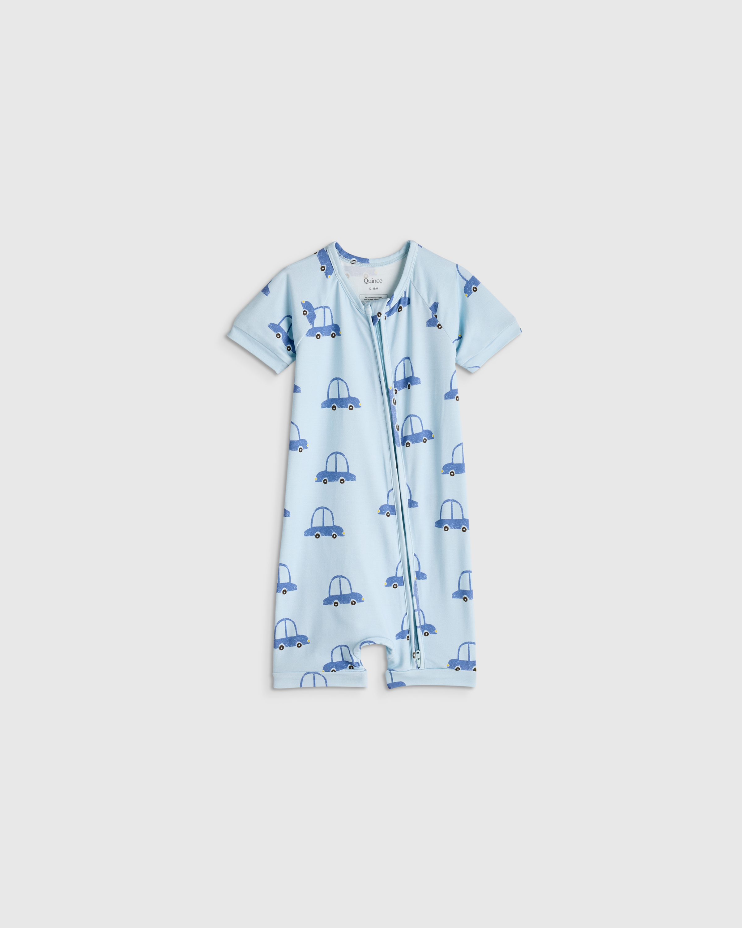 Blue Cars Bamboo Shortie Onesie Pajama