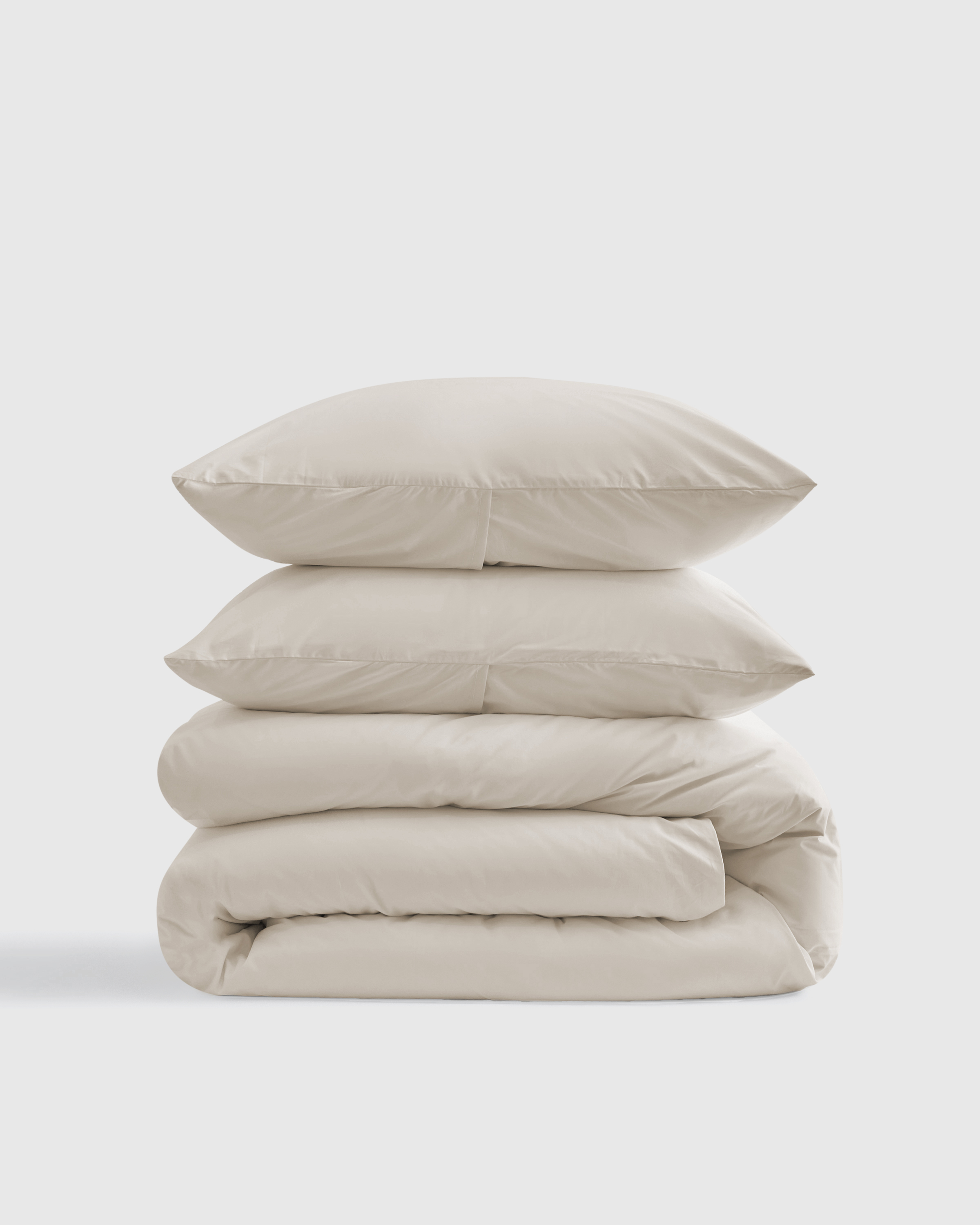 Classic Organic Percale Duvet Cover Set, Sand, Full/Queen