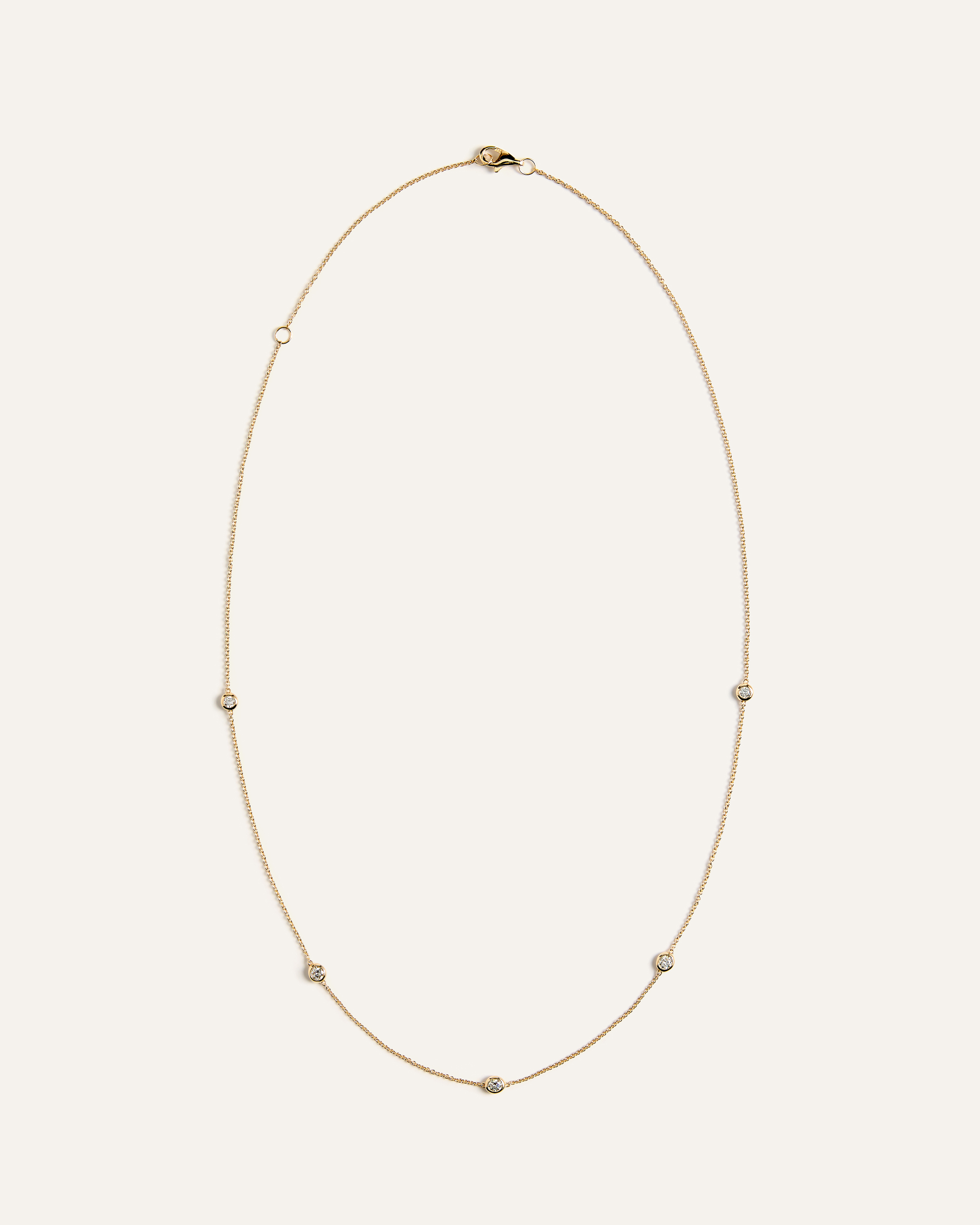 Yellow Gold 14K Gold Diamond Bezel Station Necklace
