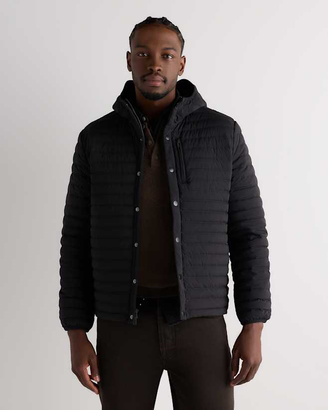 Black Responsible Down Hooded Quilted Jacket