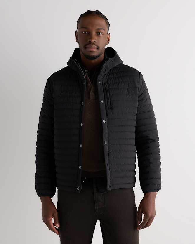 Black Responsible Down Hooded Quilted Jacket