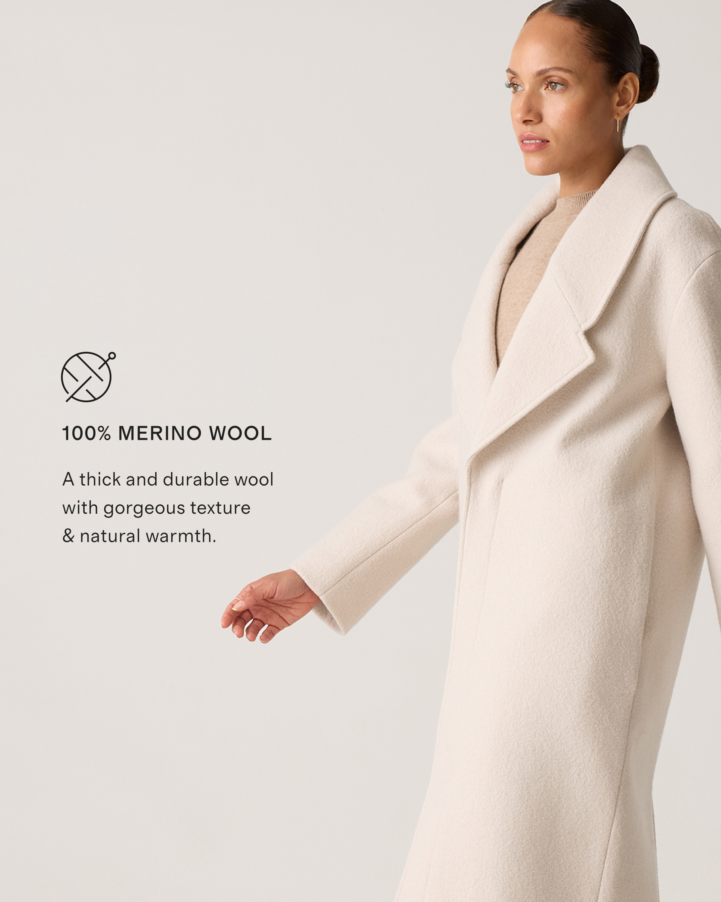 100% Merino Wool Shawl Collar Long Coat | Quince Canada