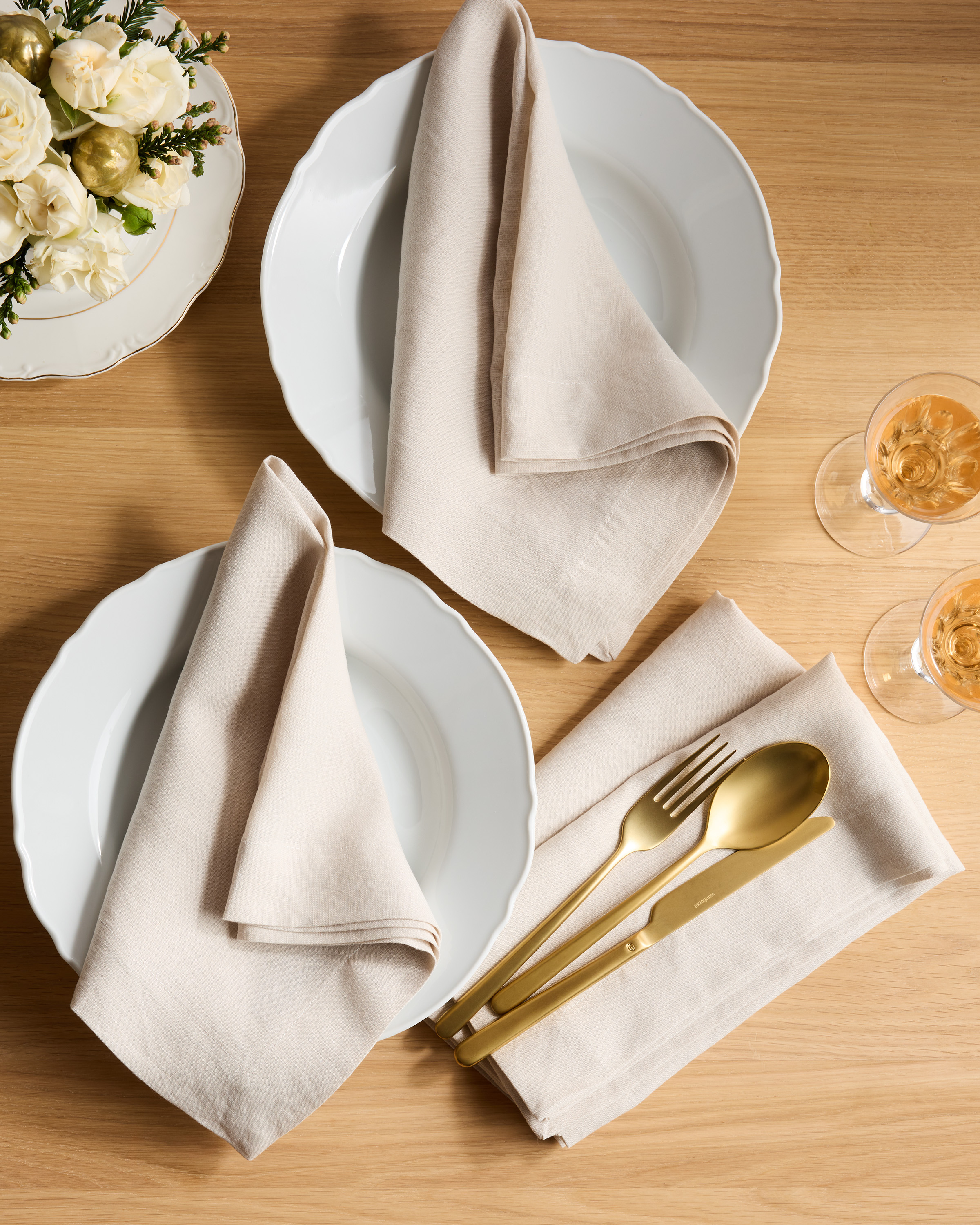 European Linen Wide-Hem Napkins (Set of 8)