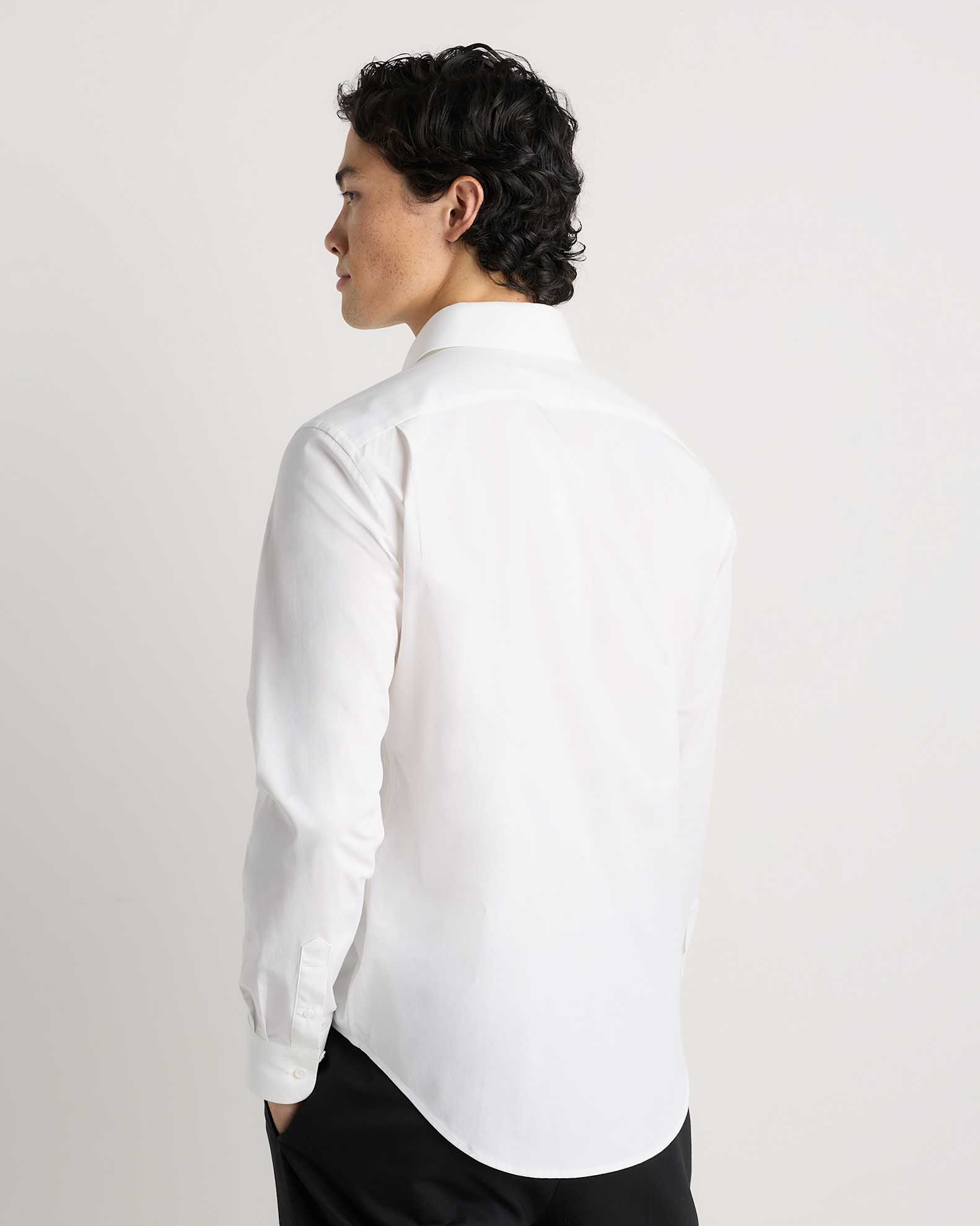 Men's Organic Cotton Stretch Poplin Dress Shirt - Slim Fit Men's Organic Cotton Stretch Poplin Dress Shirt - Slim Fit