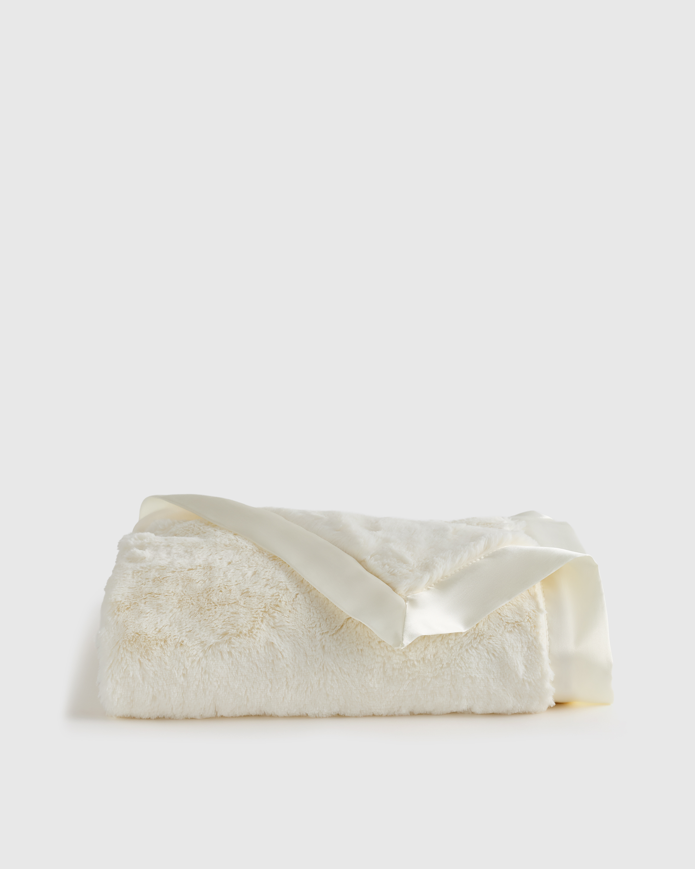 Ivory Silky Plush Baby Blanket
