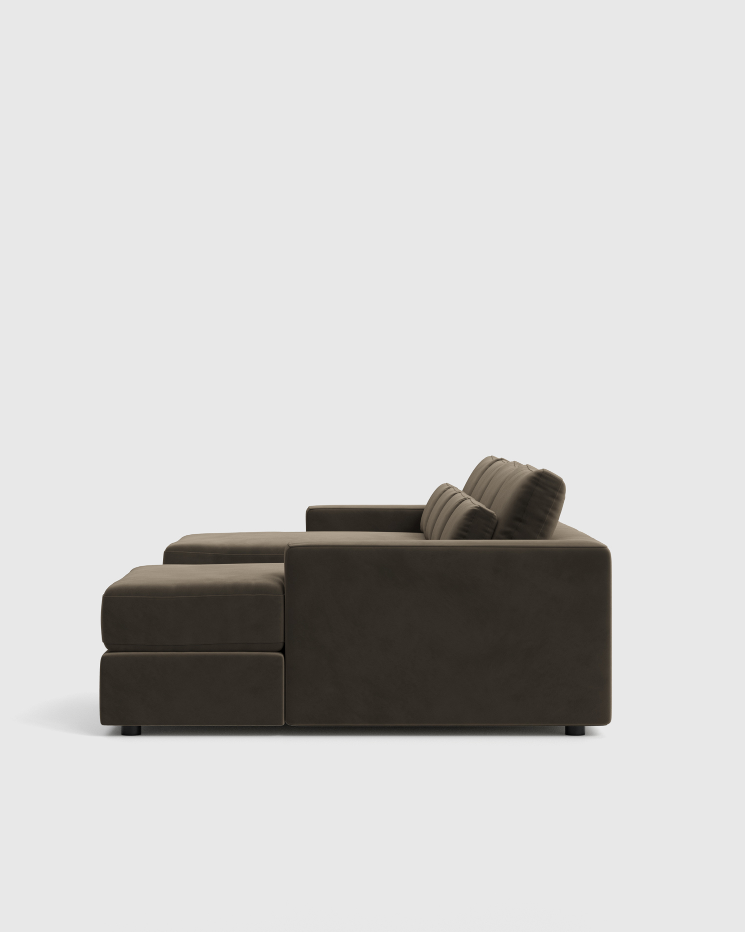 Square Arm Deep Seat U Sectional Sable Side