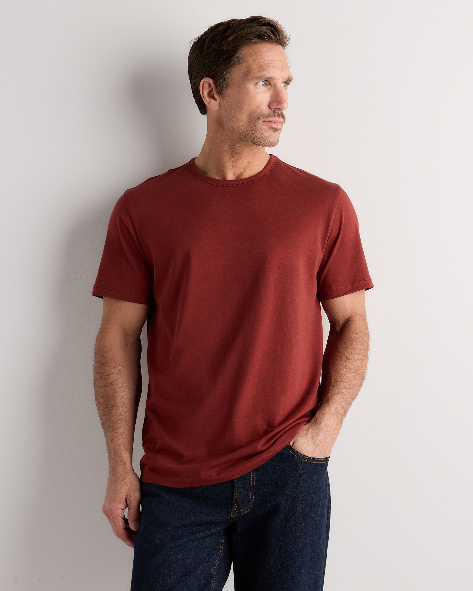 Brick Red 100% Pima Cotton Luxe Touch Tee