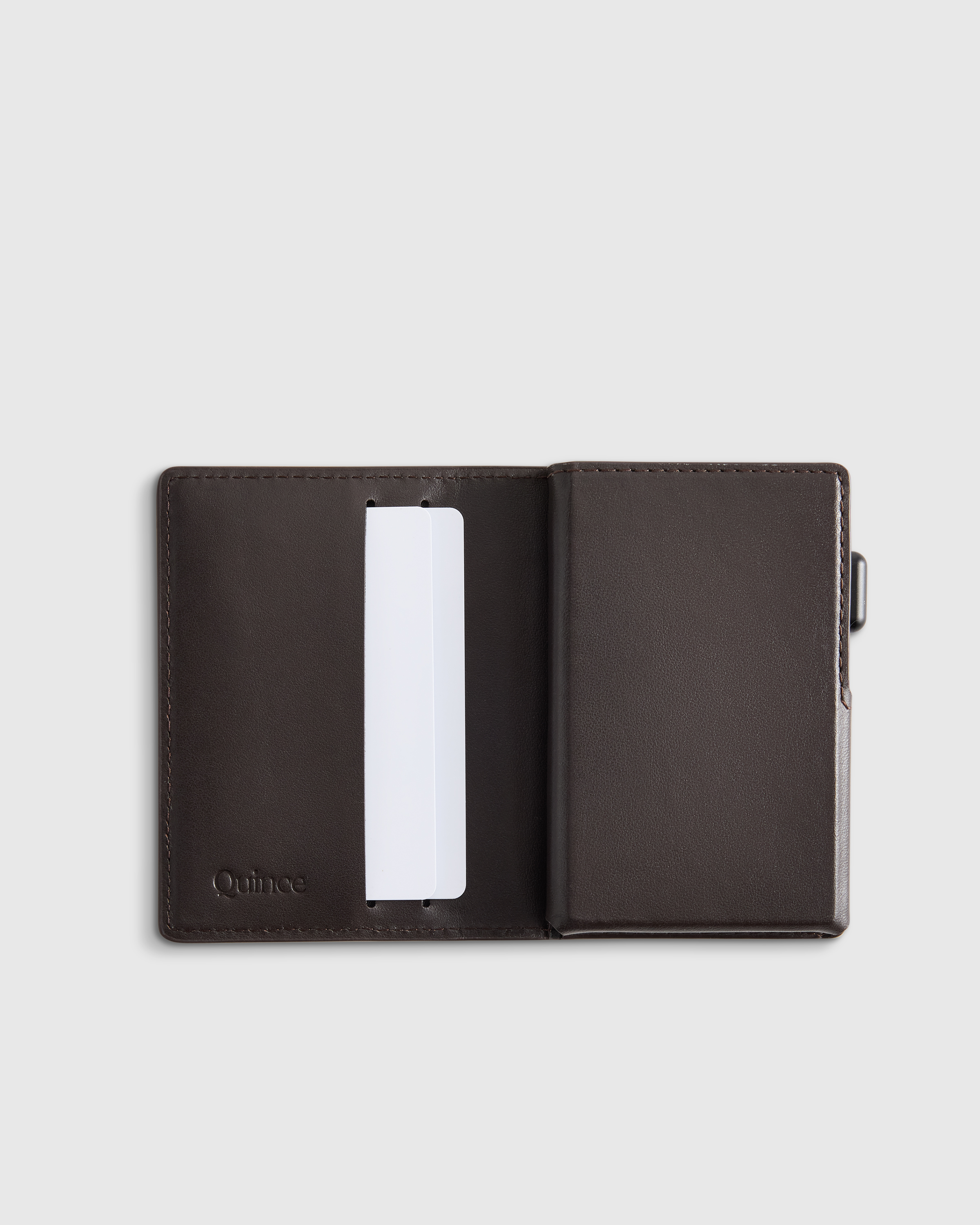 Italian Leather RFID Card Holder in Hickory
