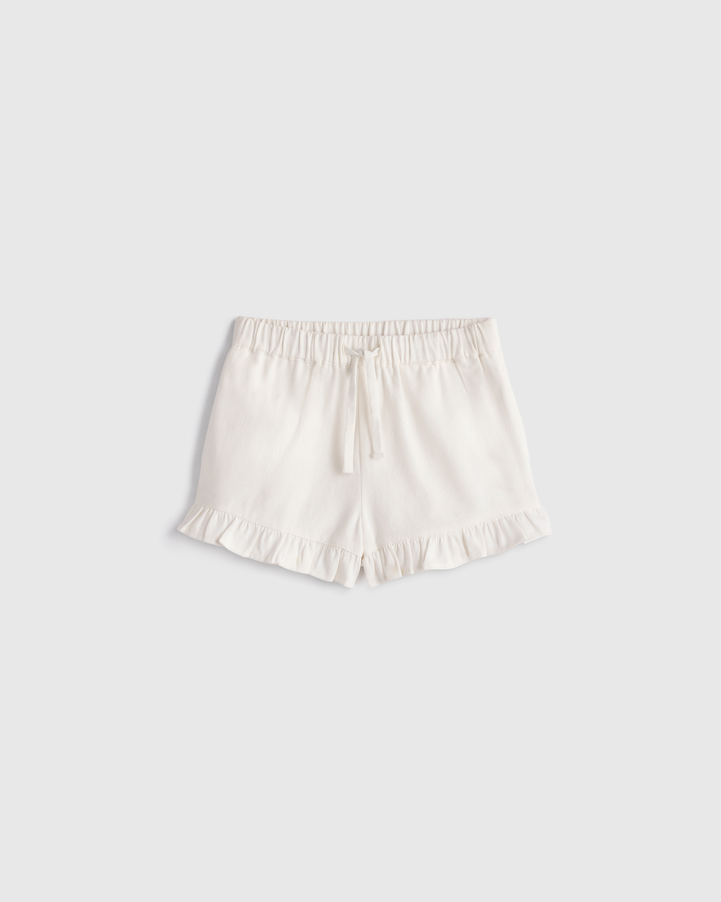 White Girls Ruffle Hem Woven Short