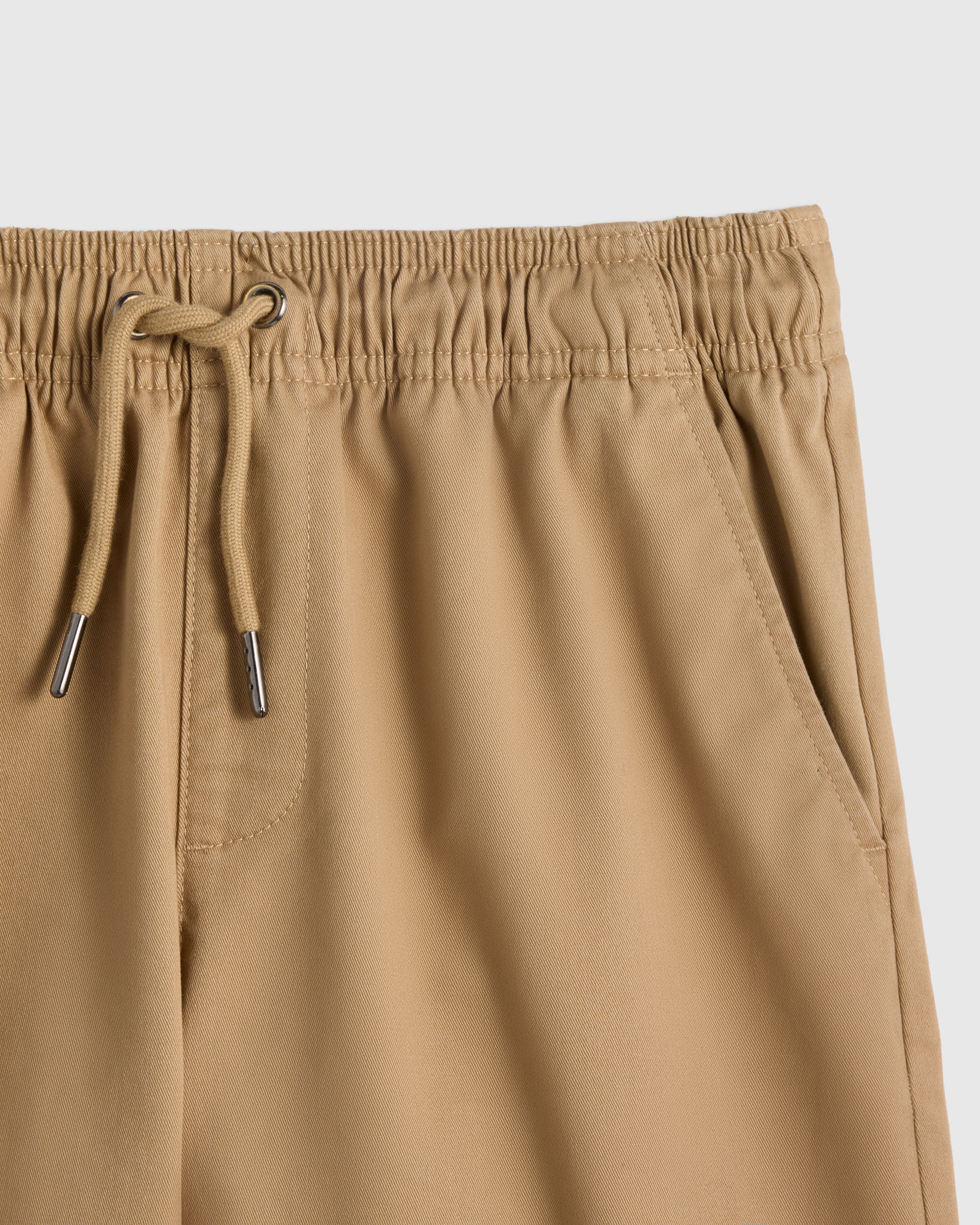 Organic Cotton Stretch Pull-On Chino Short in Light Khaki
