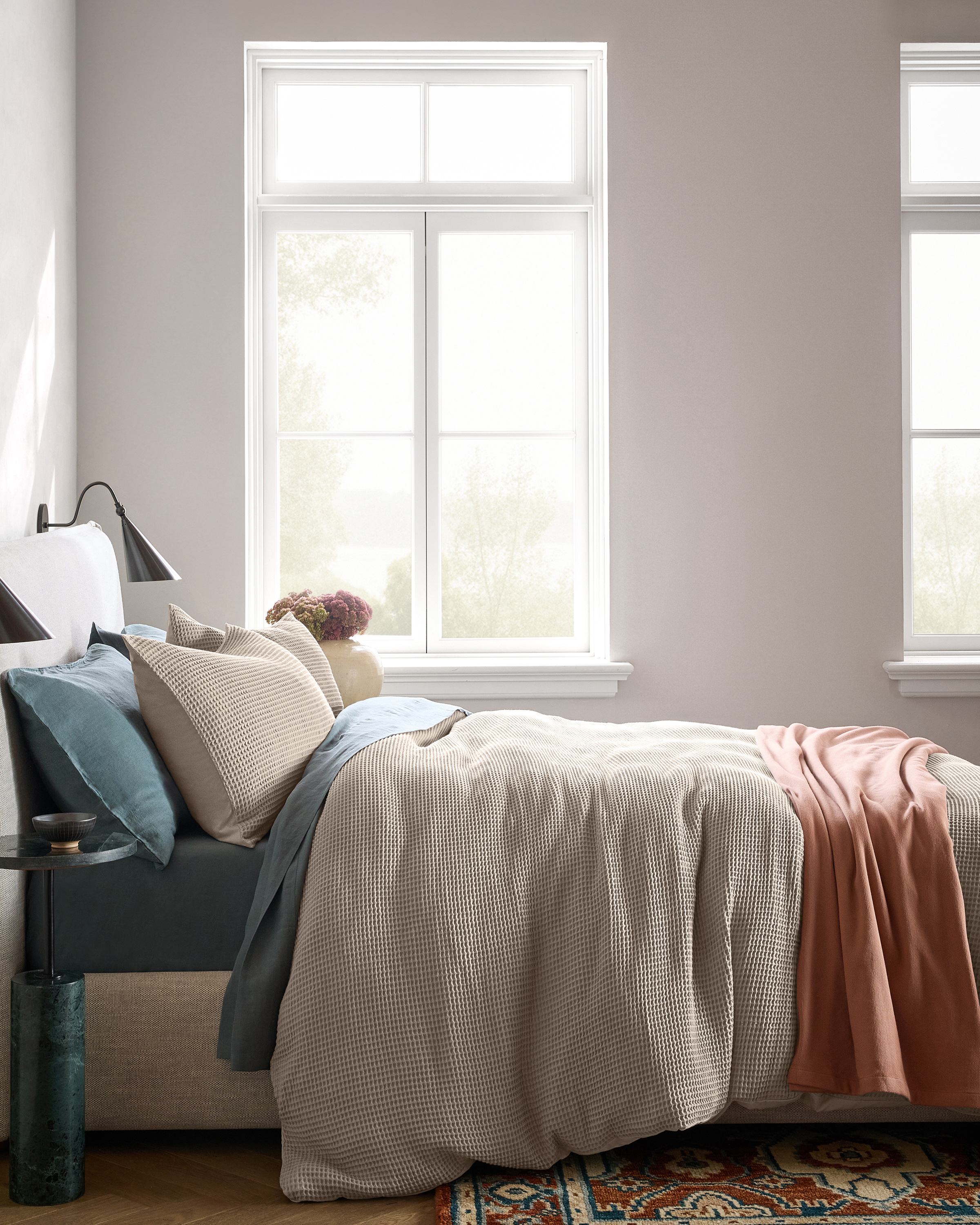 Dove Organic Waffle Duvet Cover