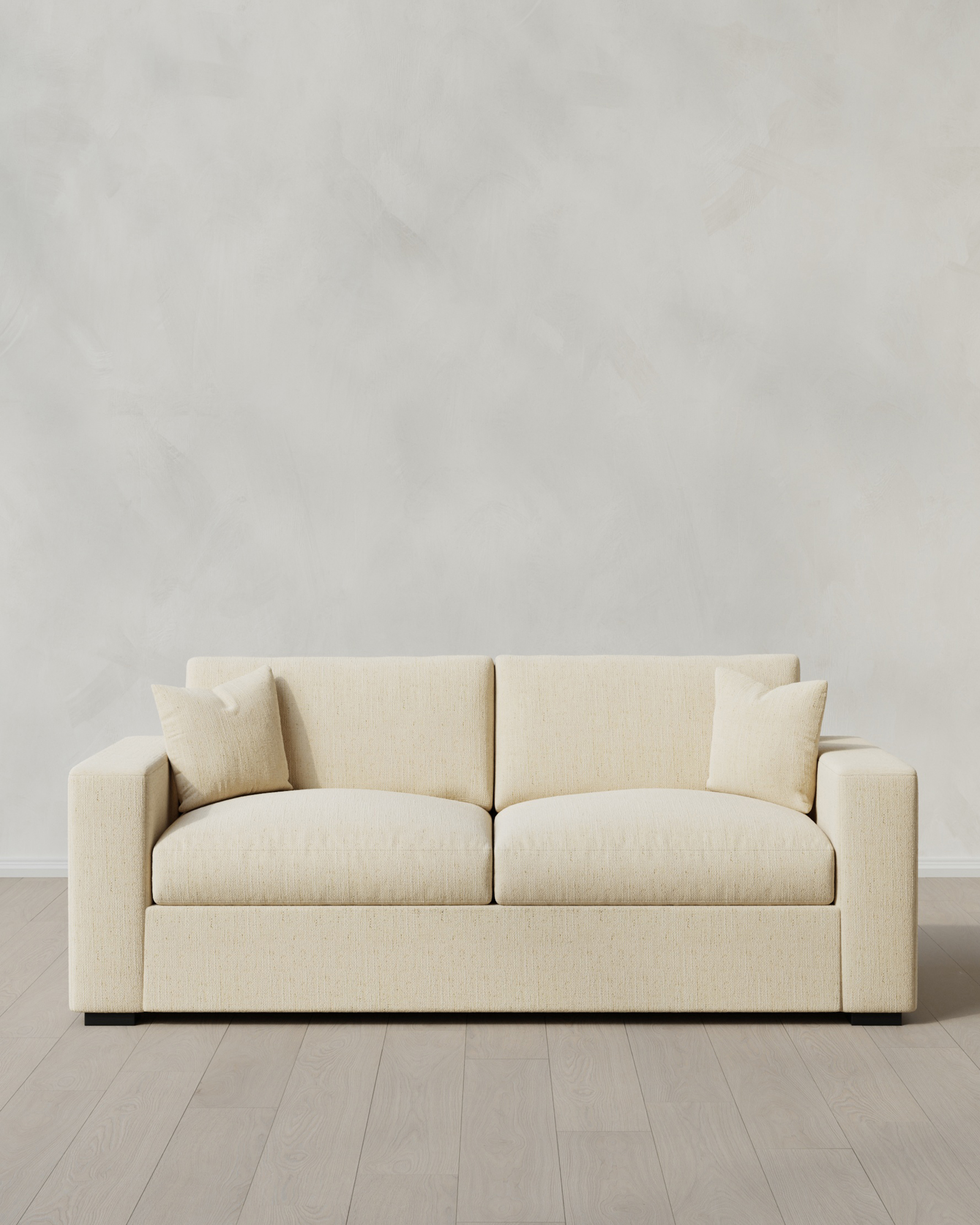 Quince Oasis Sofa in Performance Chenille-Linen Blend in Eggshell, Size 7ft, Polyester