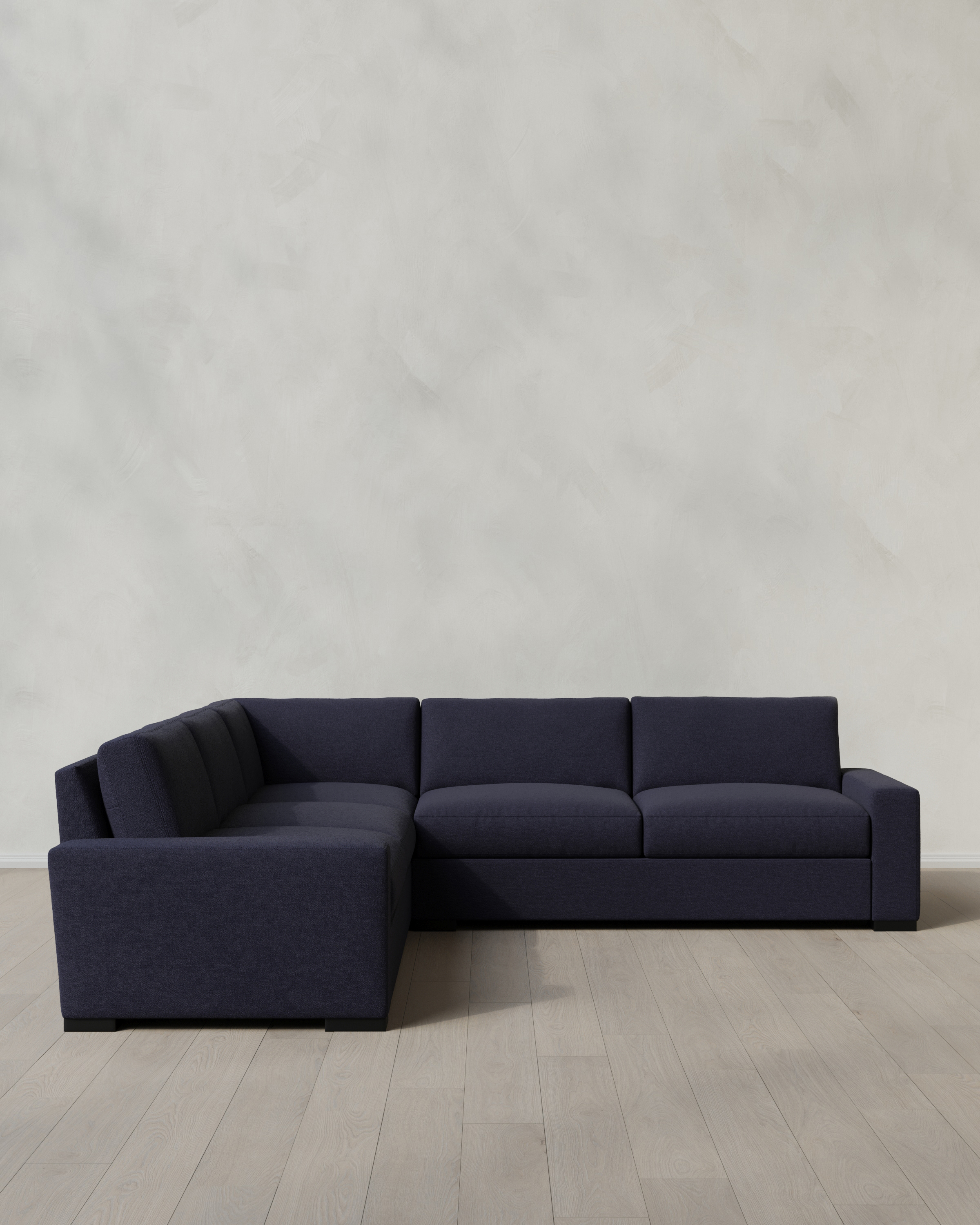 Navy Stillman L Sectional in Performance Basketweave
