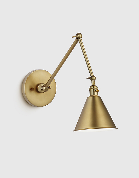 Brass Articulating Double Arm Steel Wall Sconce