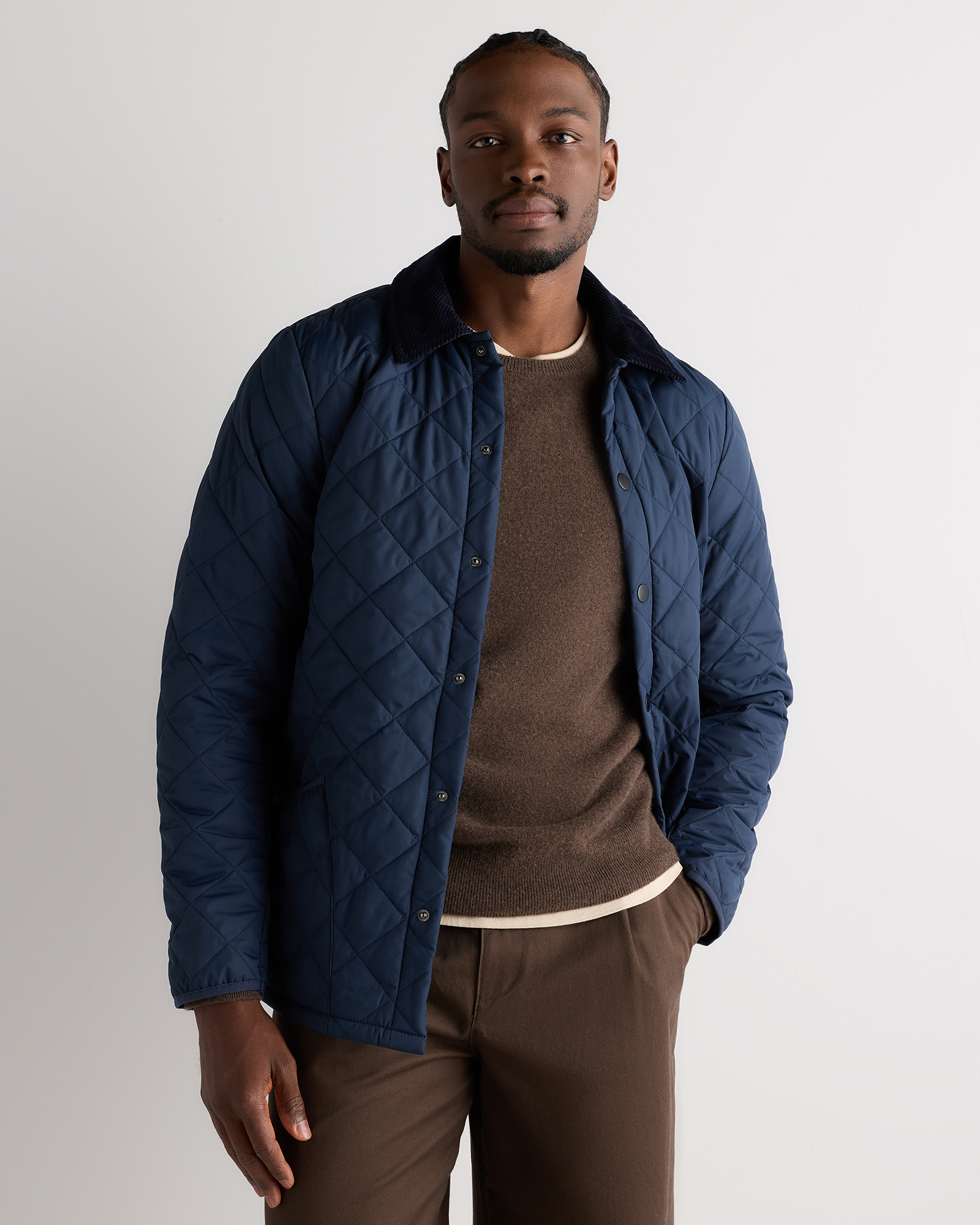 Atlas Navy Featherless Quilted Jacket