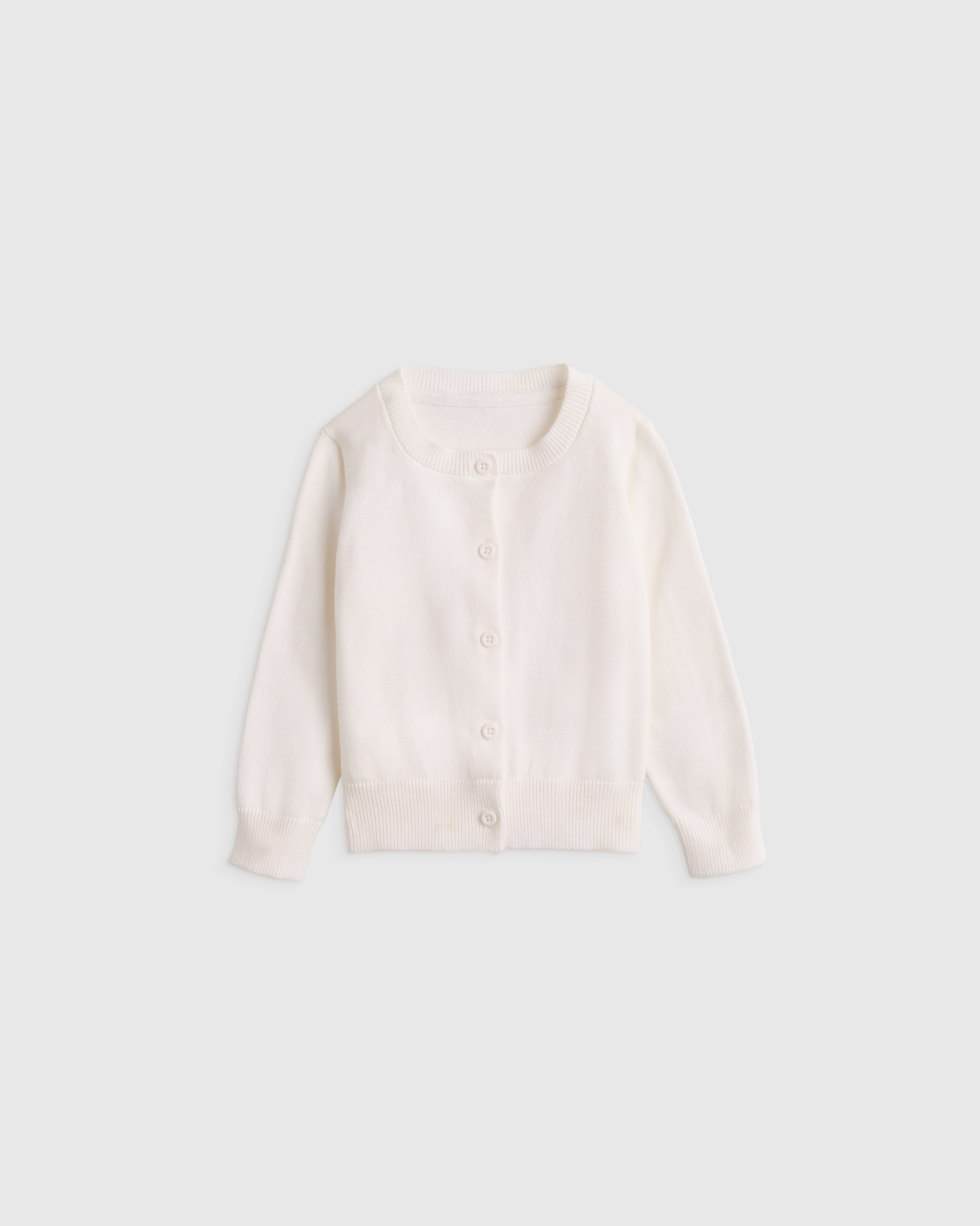 Ivory 100% Organic Cotton Crewneck Cardigan 