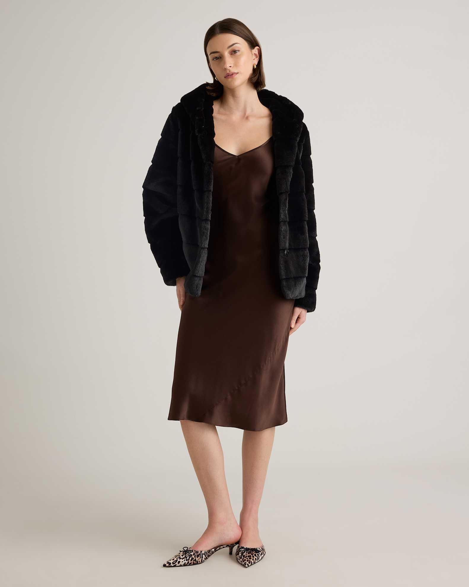 Hooded Faux Fur Jacket Hooded Faux Fur Jacket