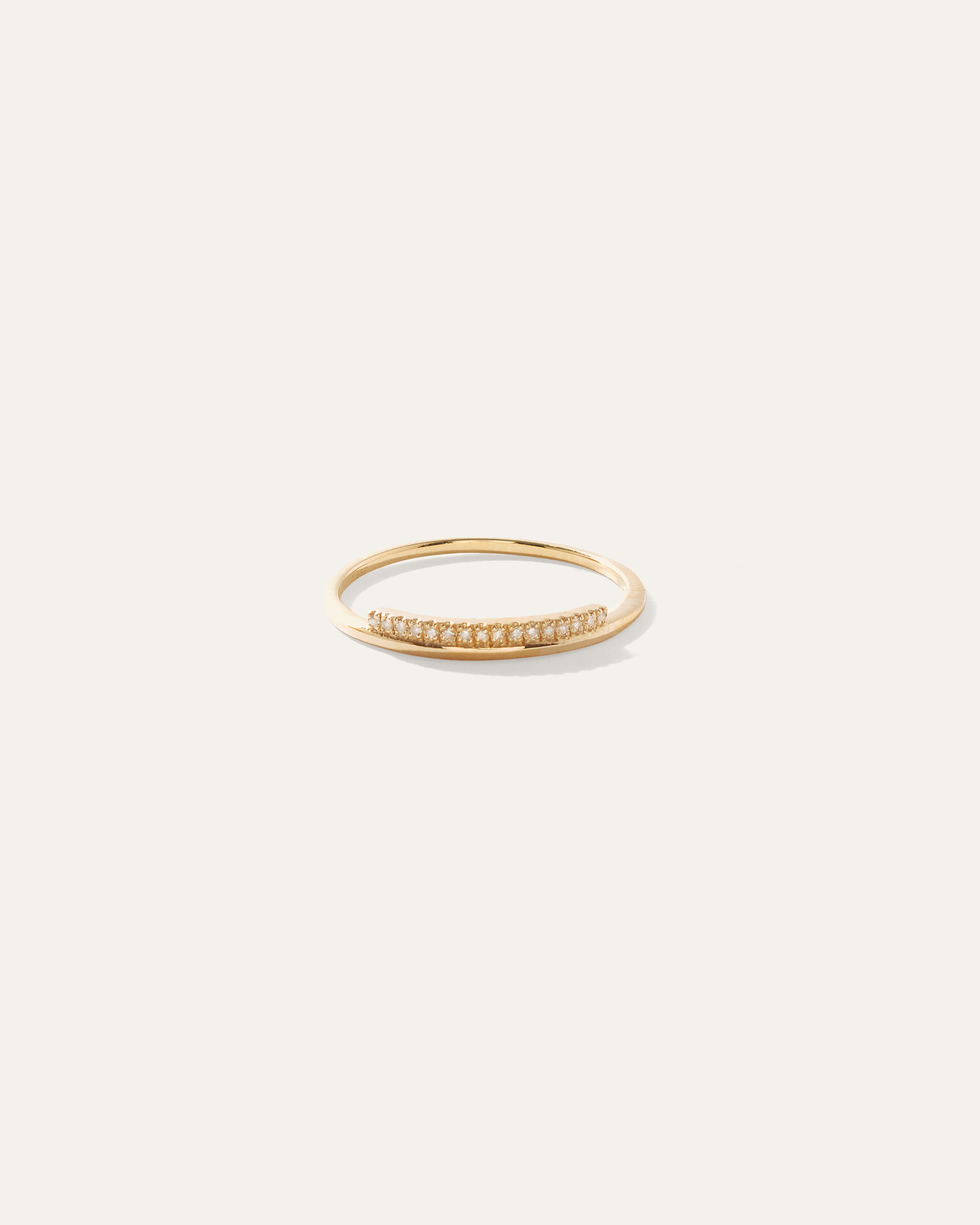 Yellow Gold 14K Gold Pave Diamond Bar Stack Band
