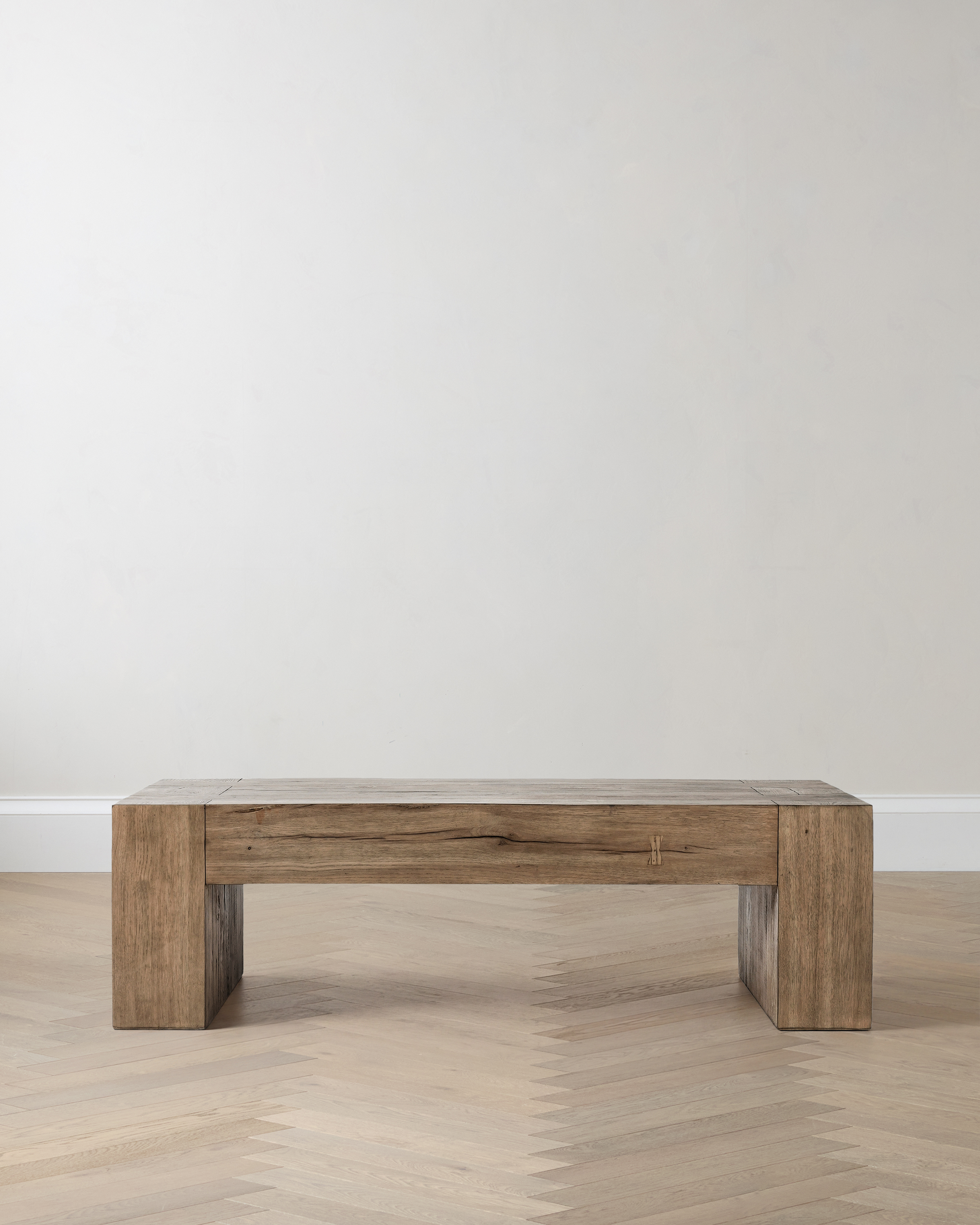 Cafe Brown Reclaimed Oak Waterfall Coffee Table