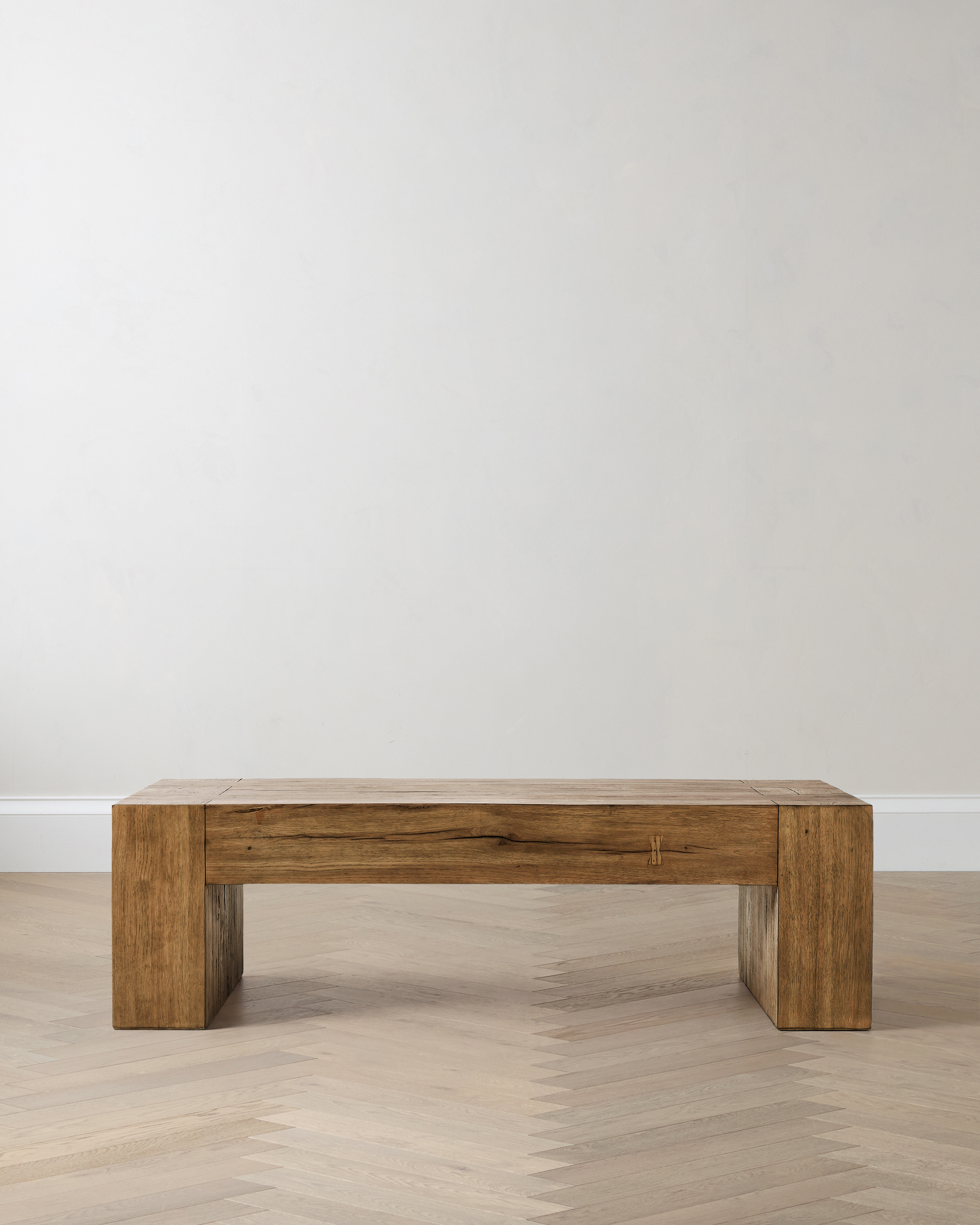 Cafe Brown Reclaimed Oak Waterfall Coffee Table