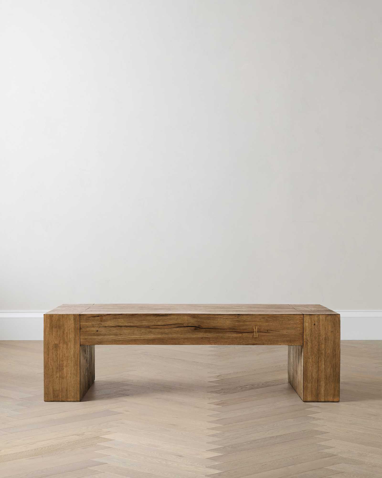 Reclaimed Oak Waterfall Coffee Table coffee brown