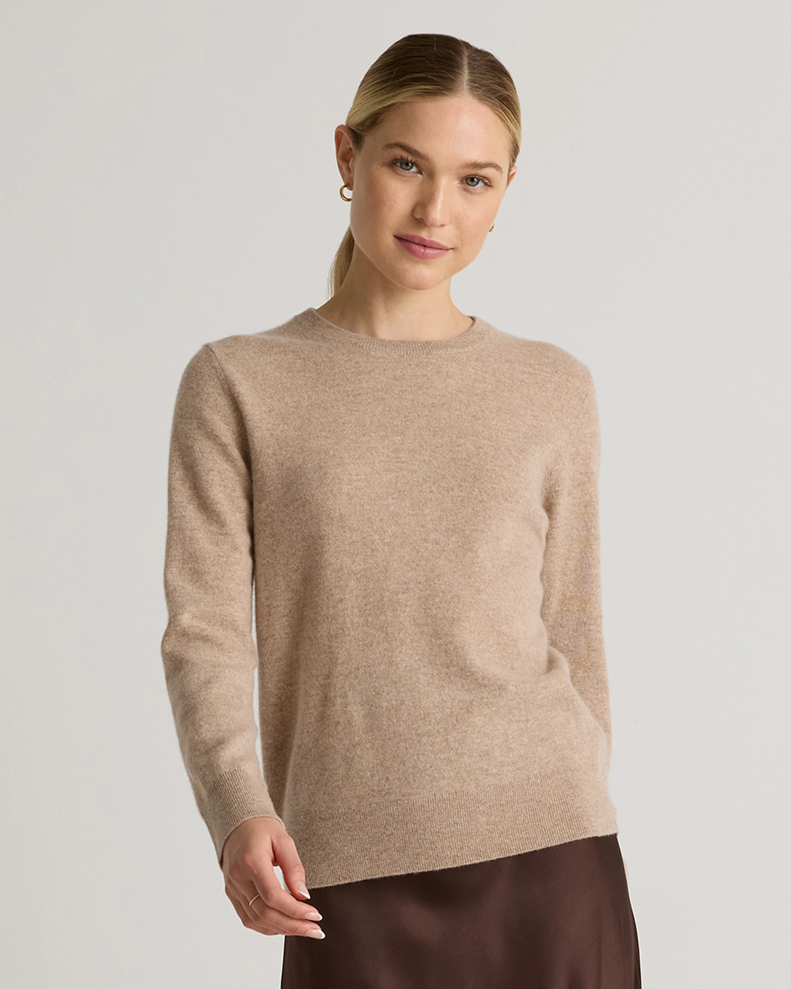 Mongolian Cashmere Crewneck Jumper in Oatmeal | Quince United Kingdom