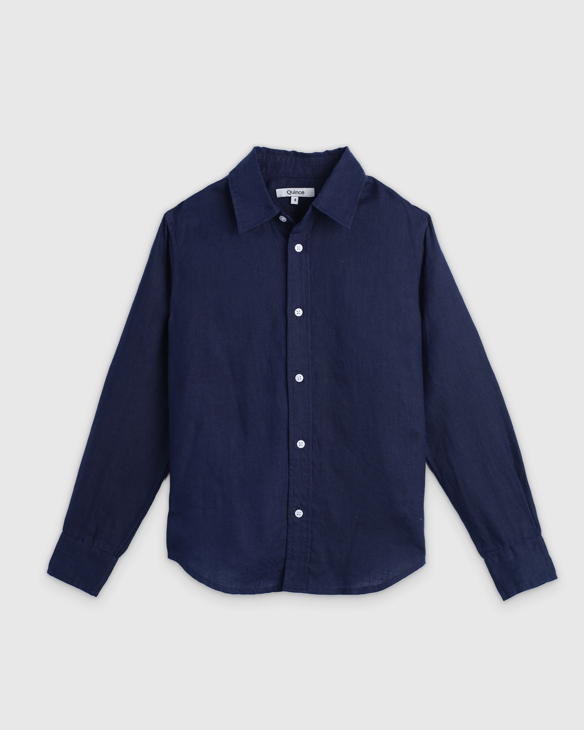 Deep Navy 100% European Linen Long Sleeve Shirt