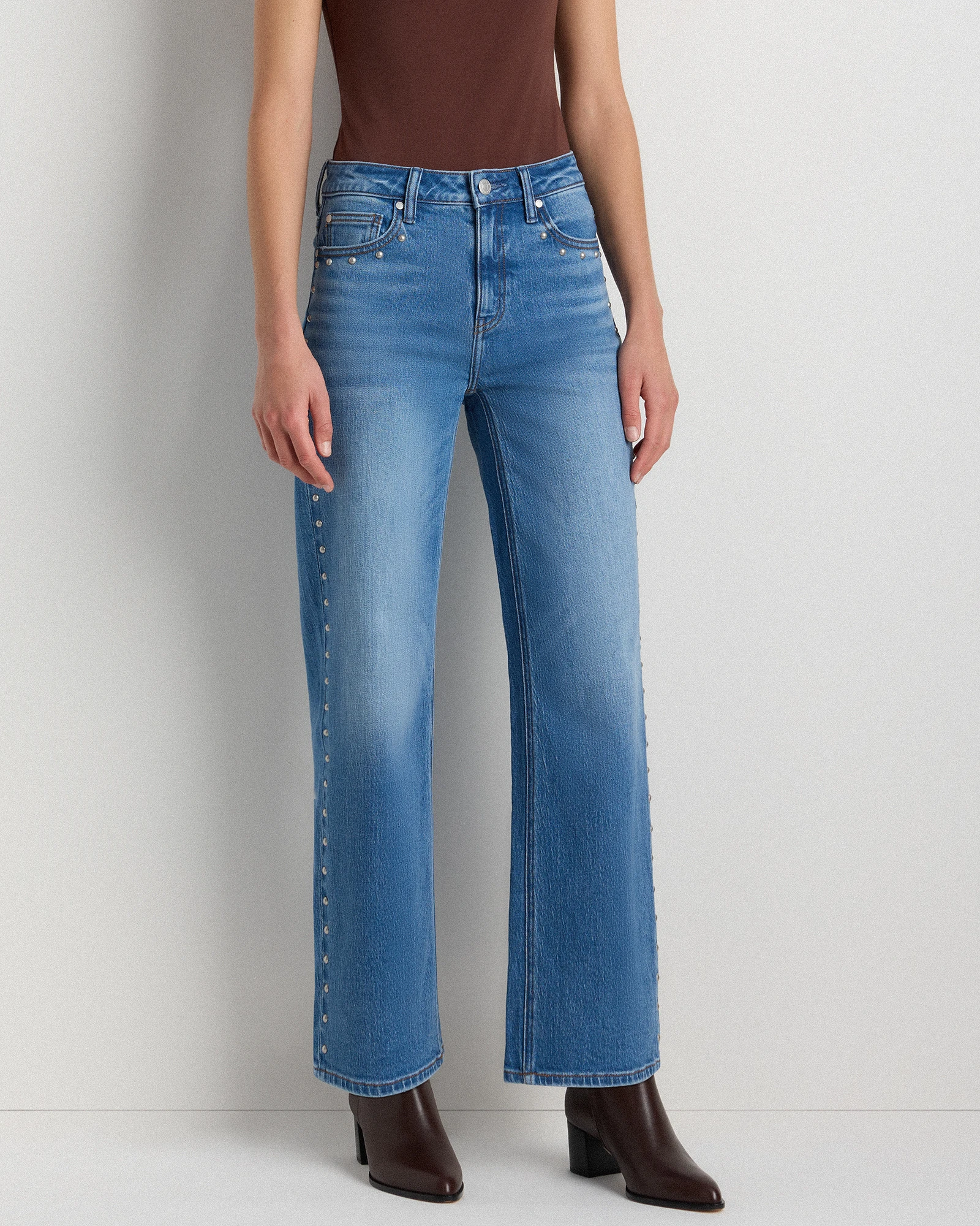 Bella Studded Relaxed Straight Jeans