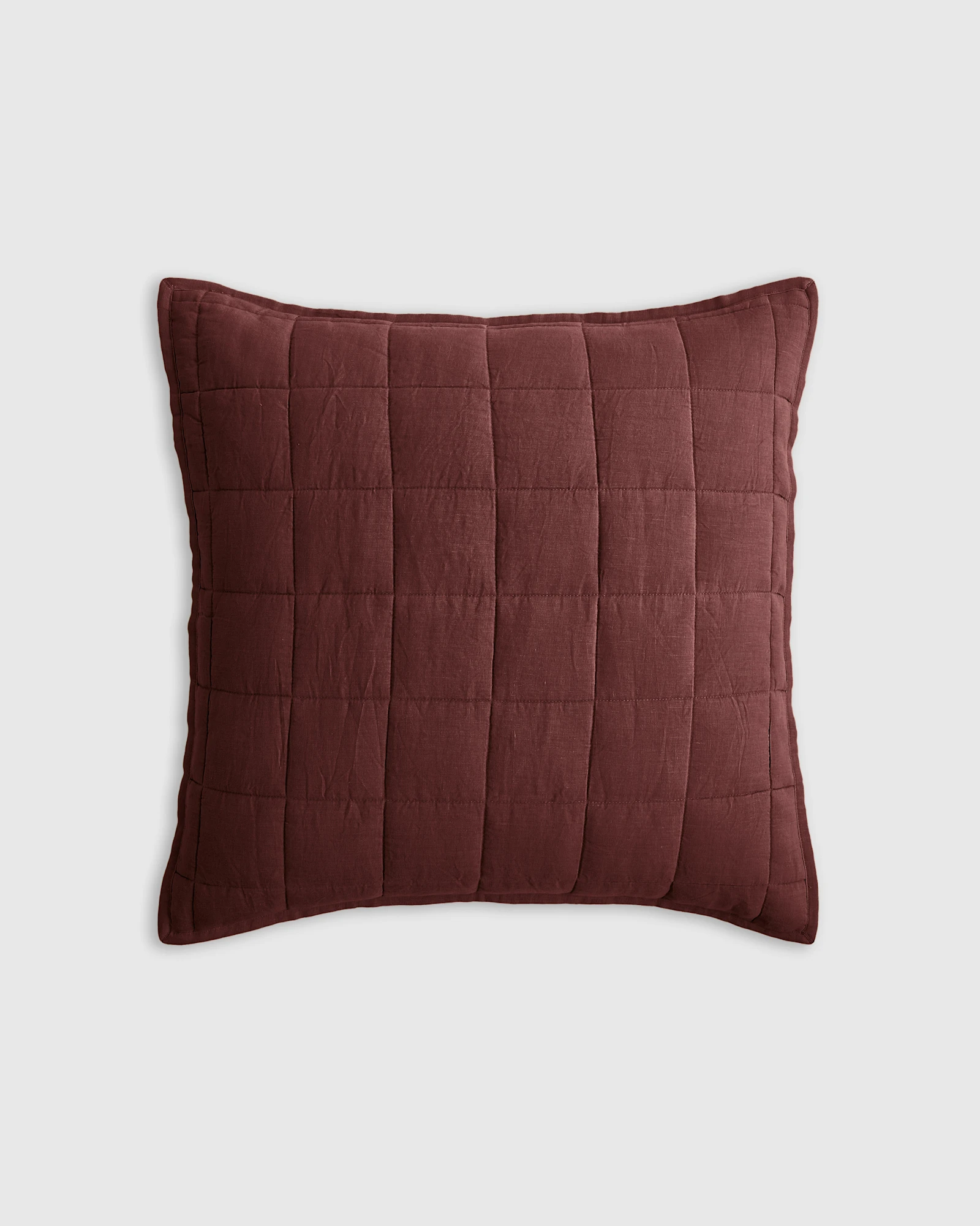 100% European Linen Box Quilted Euro Sham