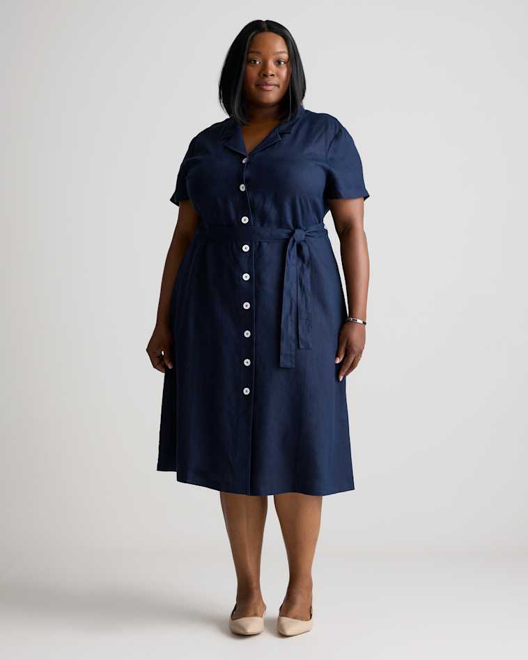 Women's Poplin Tiered Maxi Dress in Navy, Size 3X, Organic Cotton by Quince Women's Poplin Tiered Maxi Dress in Navy, Size 3X, Organic Cotton by Quince