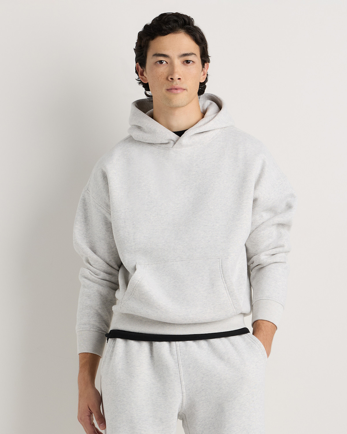 Quince Everyday Fleece Hoodie in Light Heather Grey