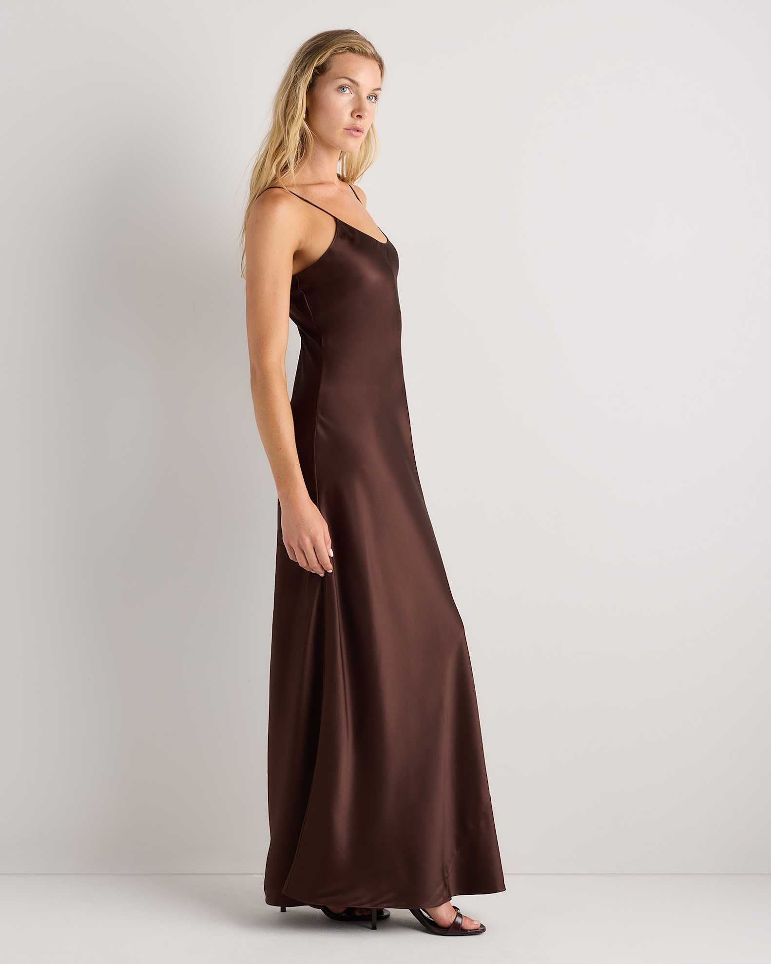 long slip dress silk Nina Love Long White Silk Slip Dress
