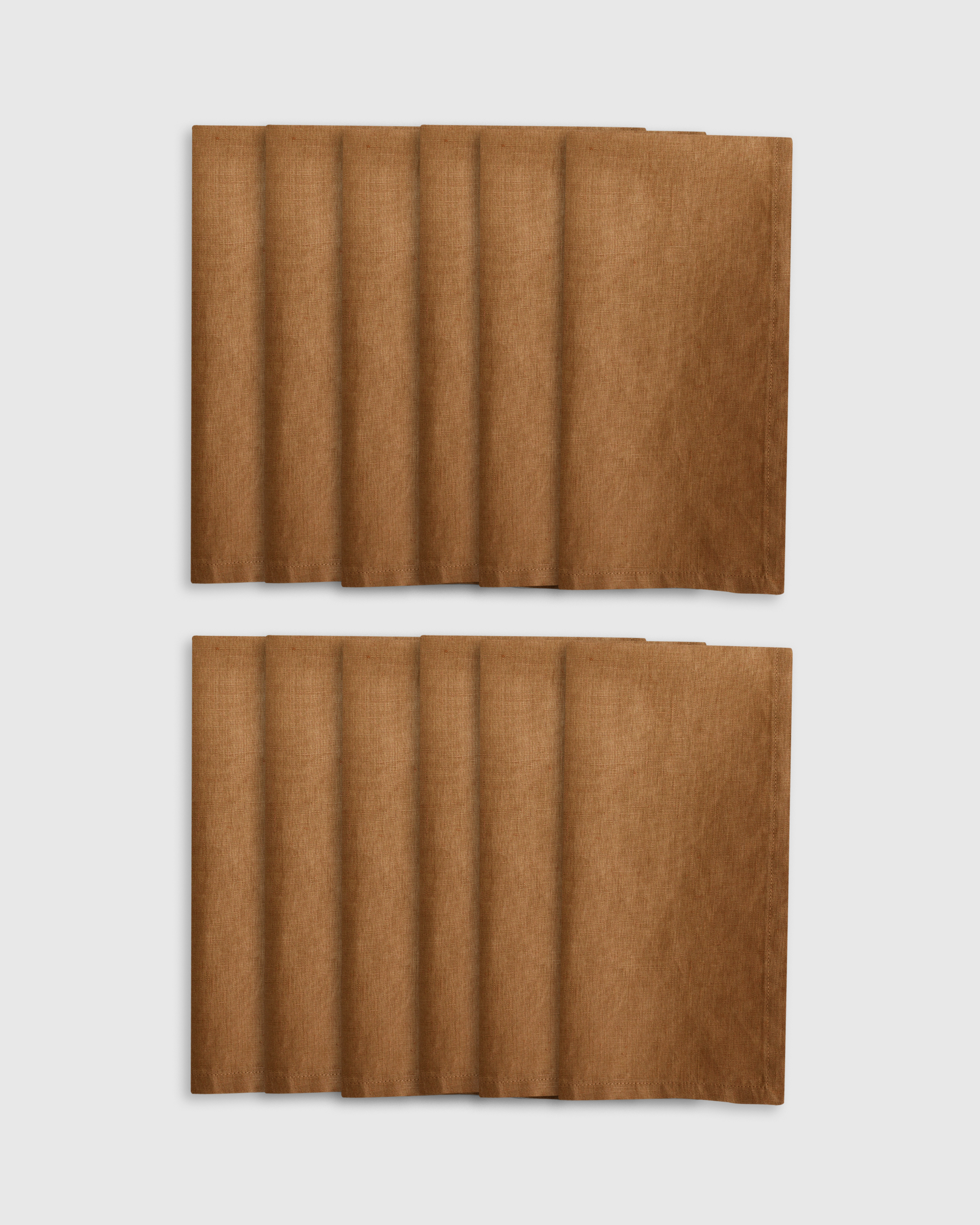Terracotta Serviettes de table en lin européen (ensemble de 12)