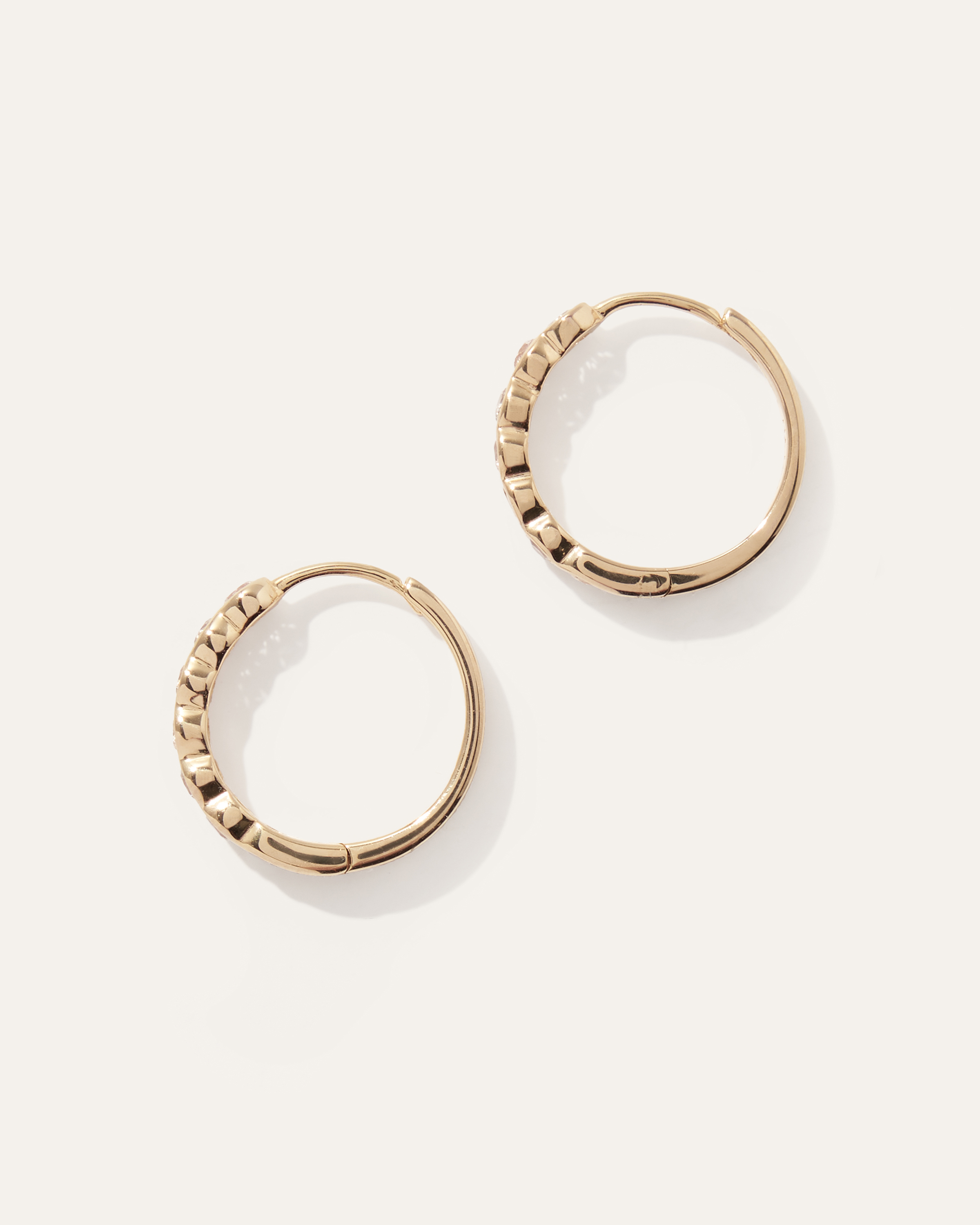 White Sapphire Huggie Hoops