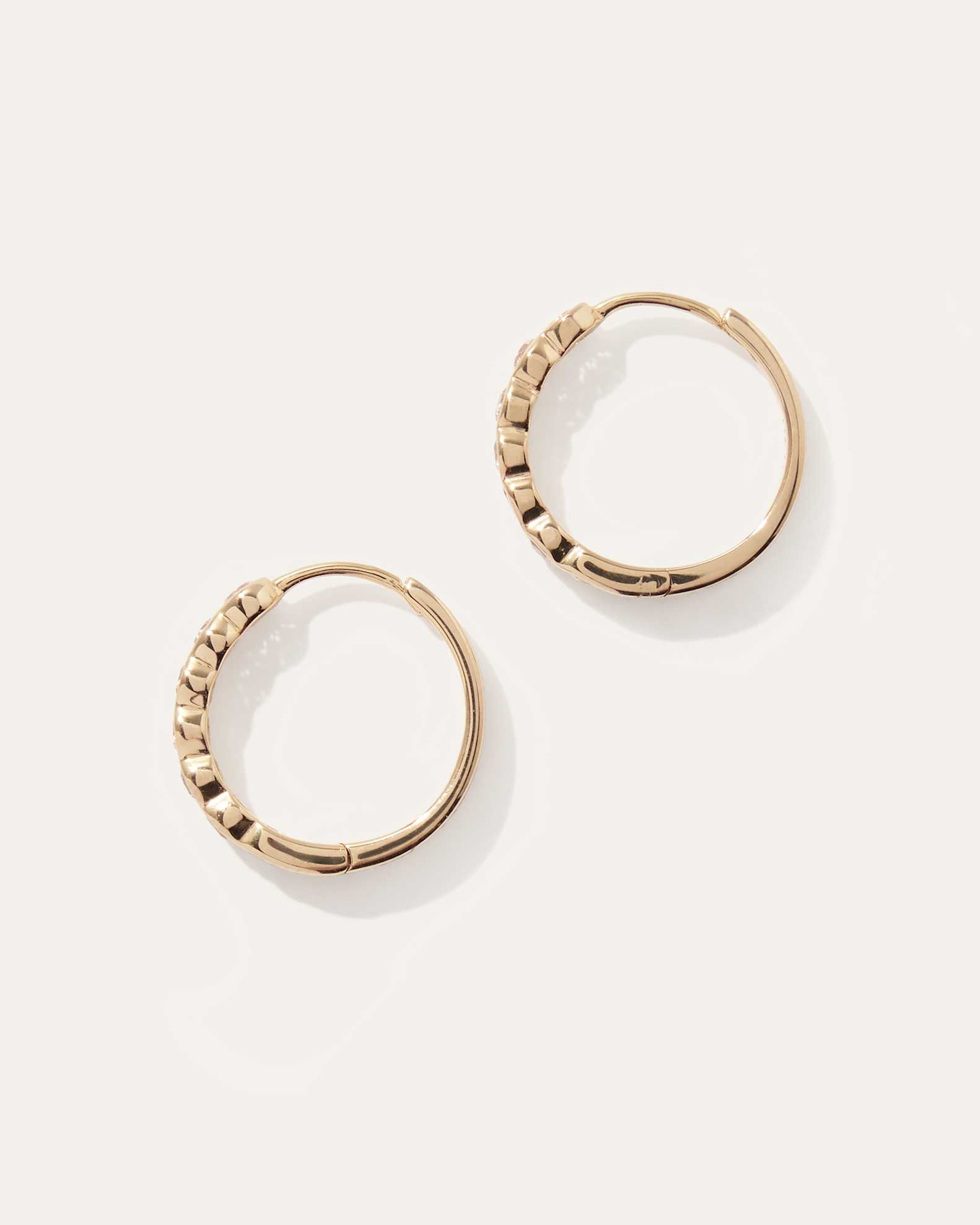 White Sapphire Huggie Hoops