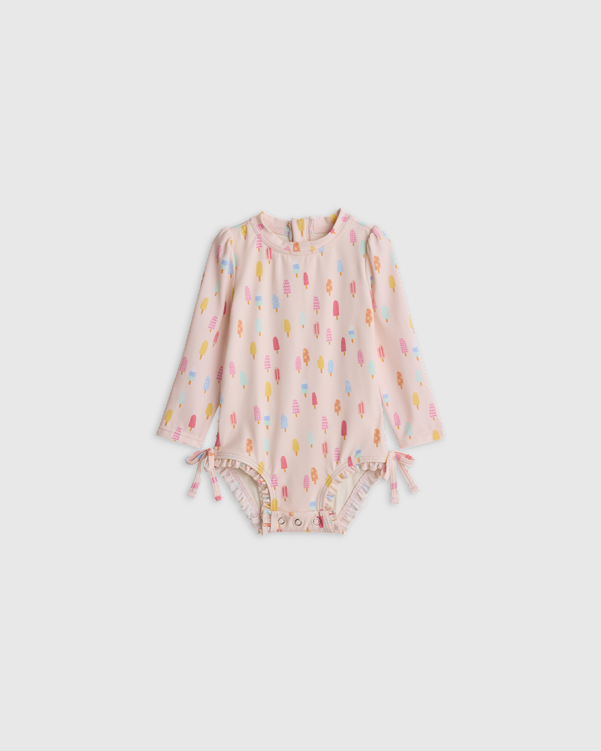 Quince Long Sleeve Tie One-piece Swimsuit In Popsicles