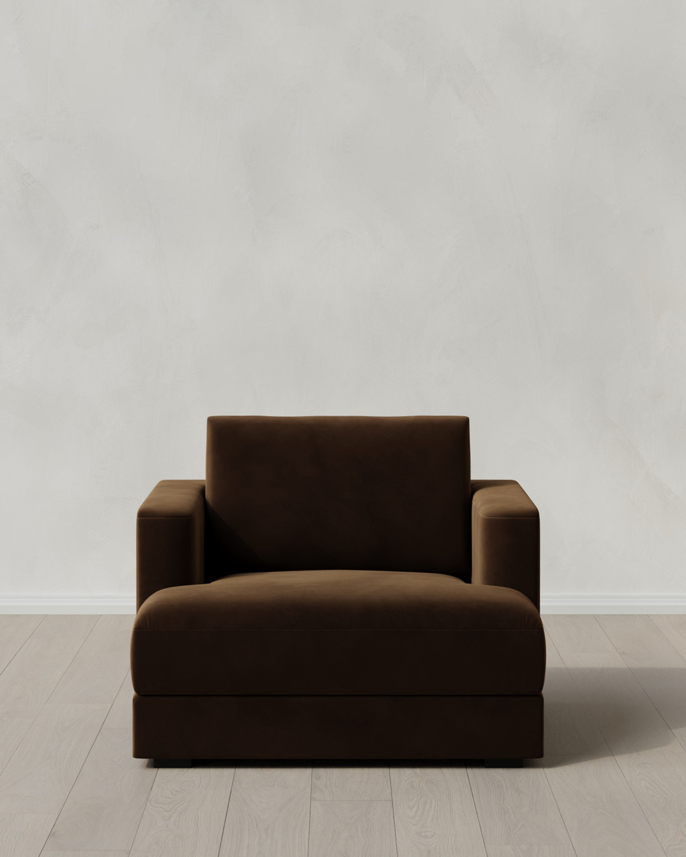 Java Sierra Curved Arm Accent Chair in Performance Velvet