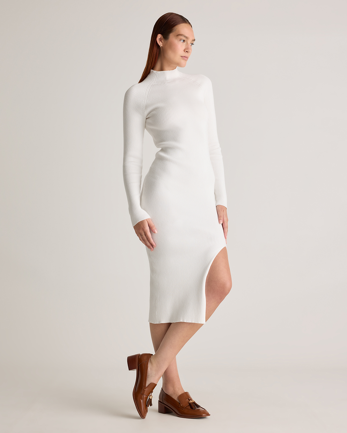 self portrait knit midi dress Self-Portrait - Yellow Pointelle Knit Midi Dress main image 0