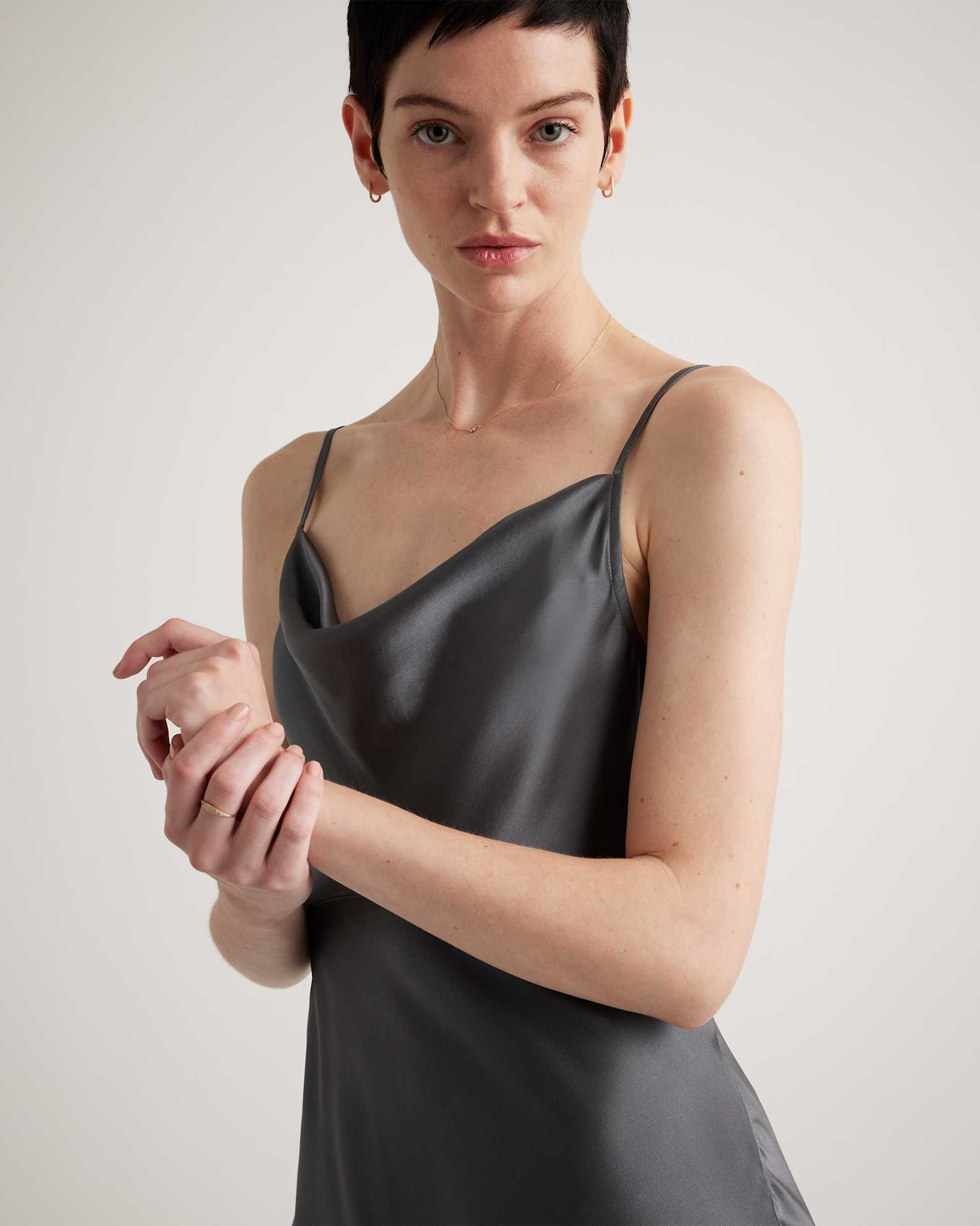 100% Washable Silk Cowl Neck Slip Dress 100% Washable Silk Cowl Neck Slip Dress