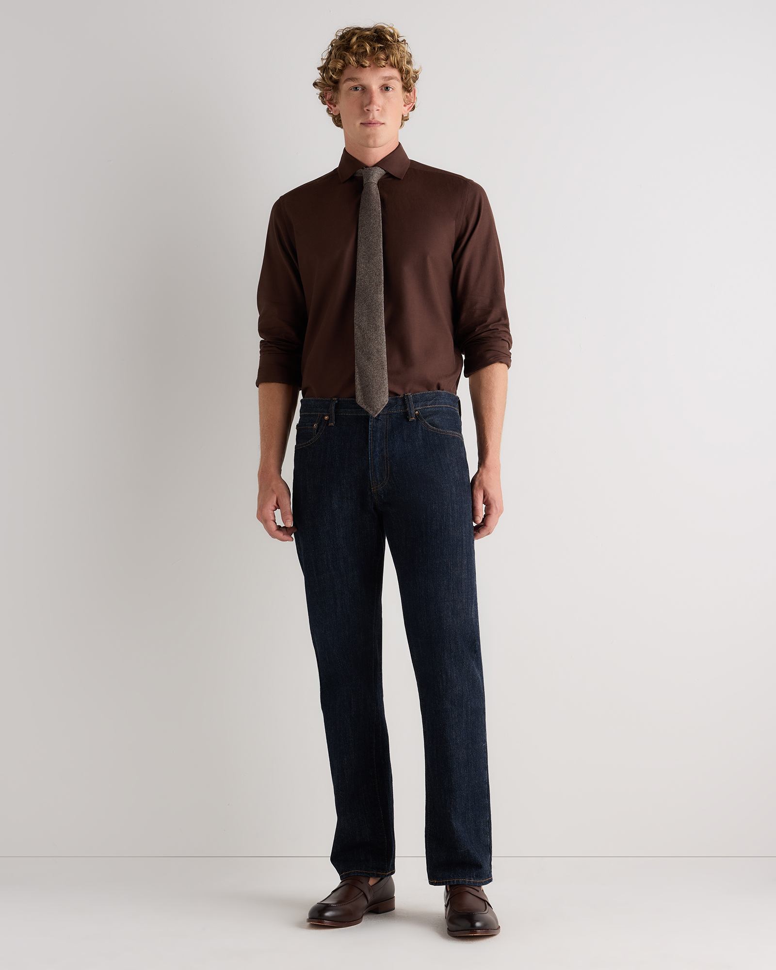100% Cashmere 3-fold Hand-rolled Tie - thumbnail 2