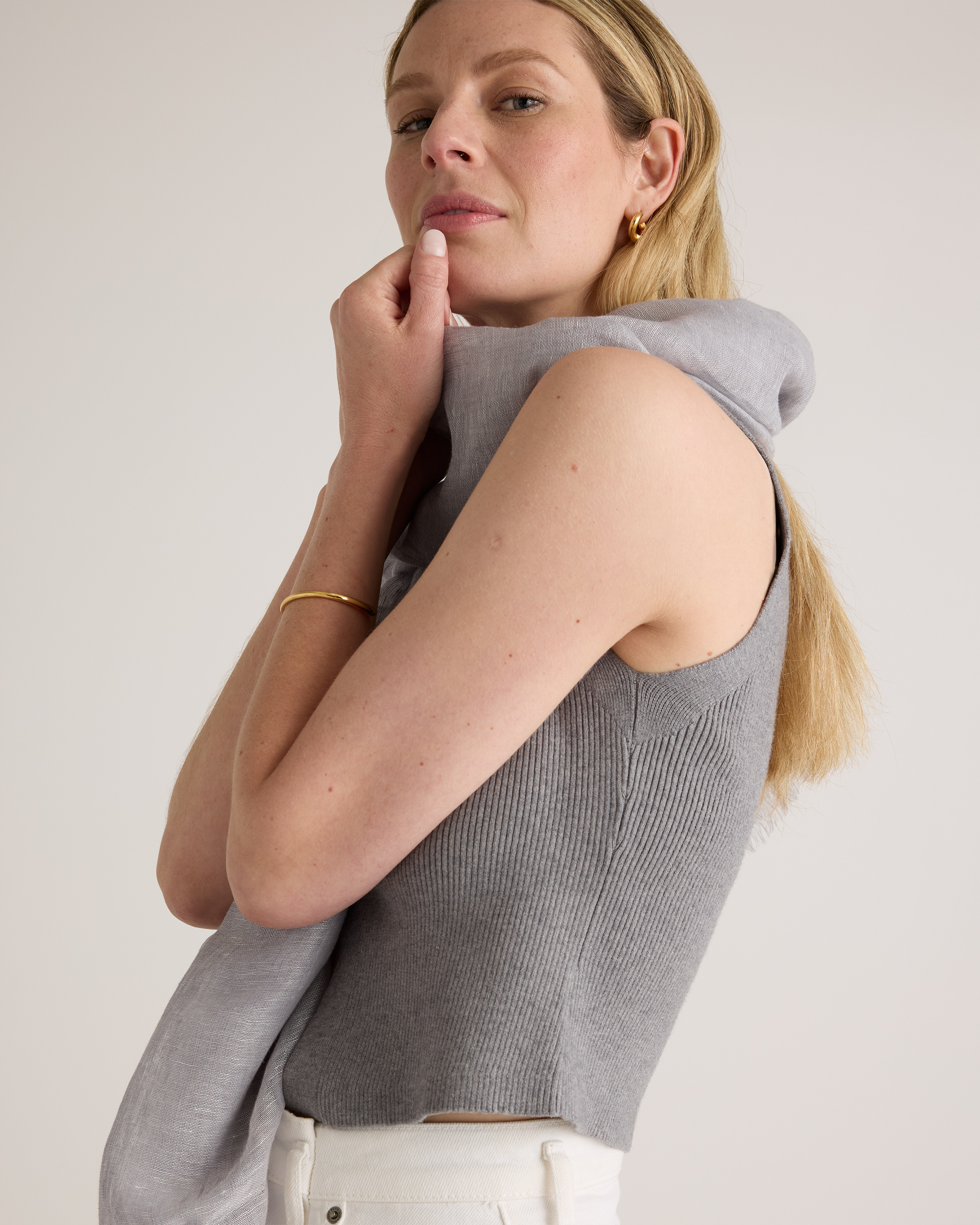 Lightweight Linen Silk Cashmere Scarf - thumbnail 7