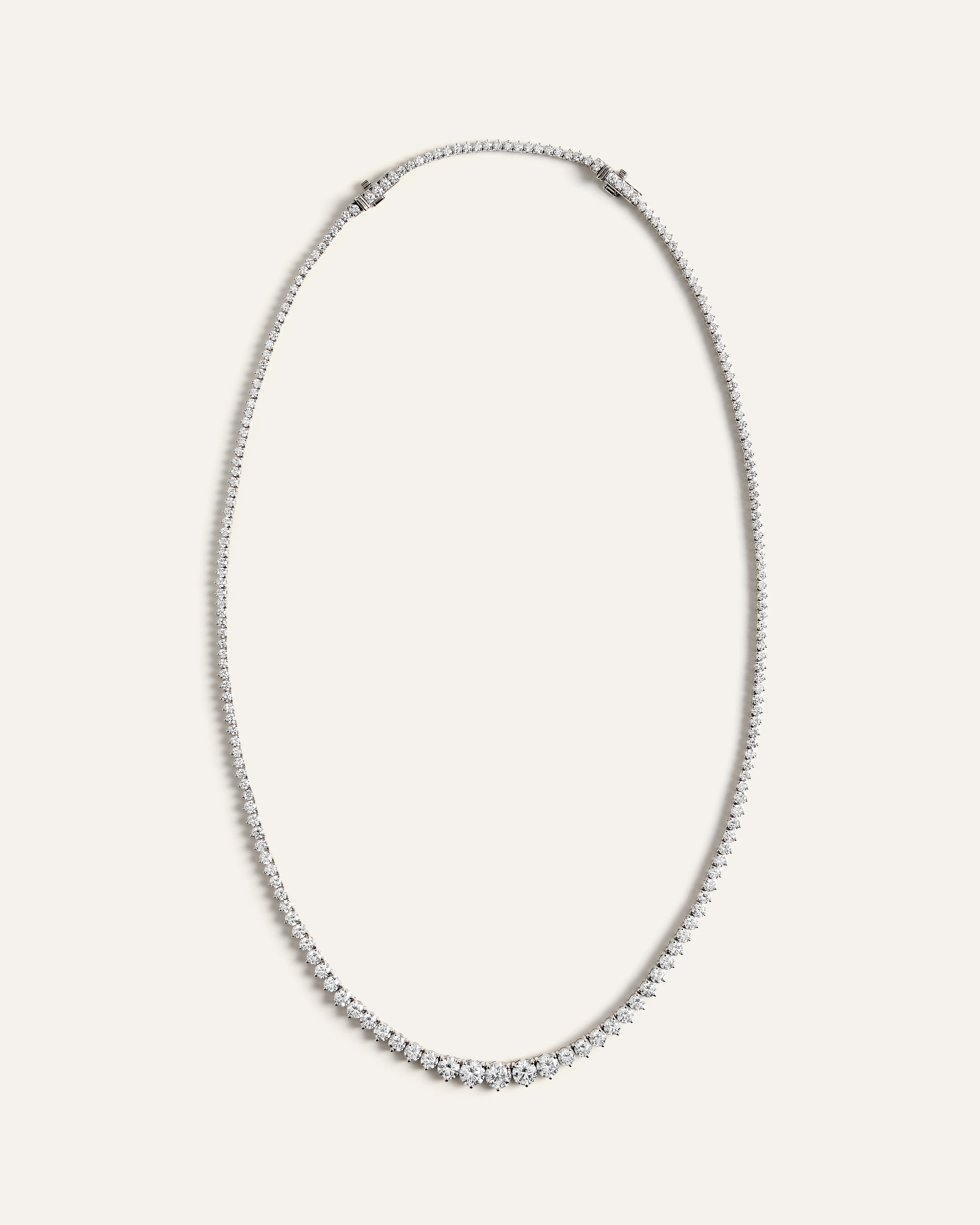 White Gold 14K Gold Lab Grown Diamond Graduated Tennis Necklace - 10ctw