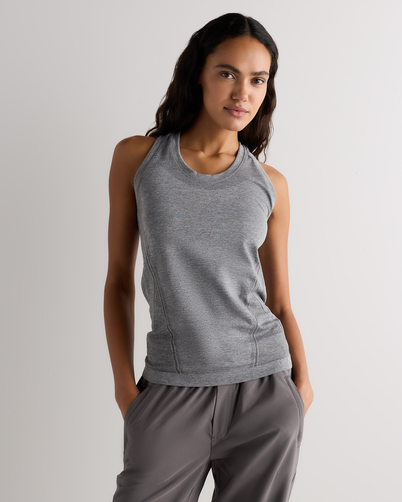 Heather Grey Seamless Racerback Tank