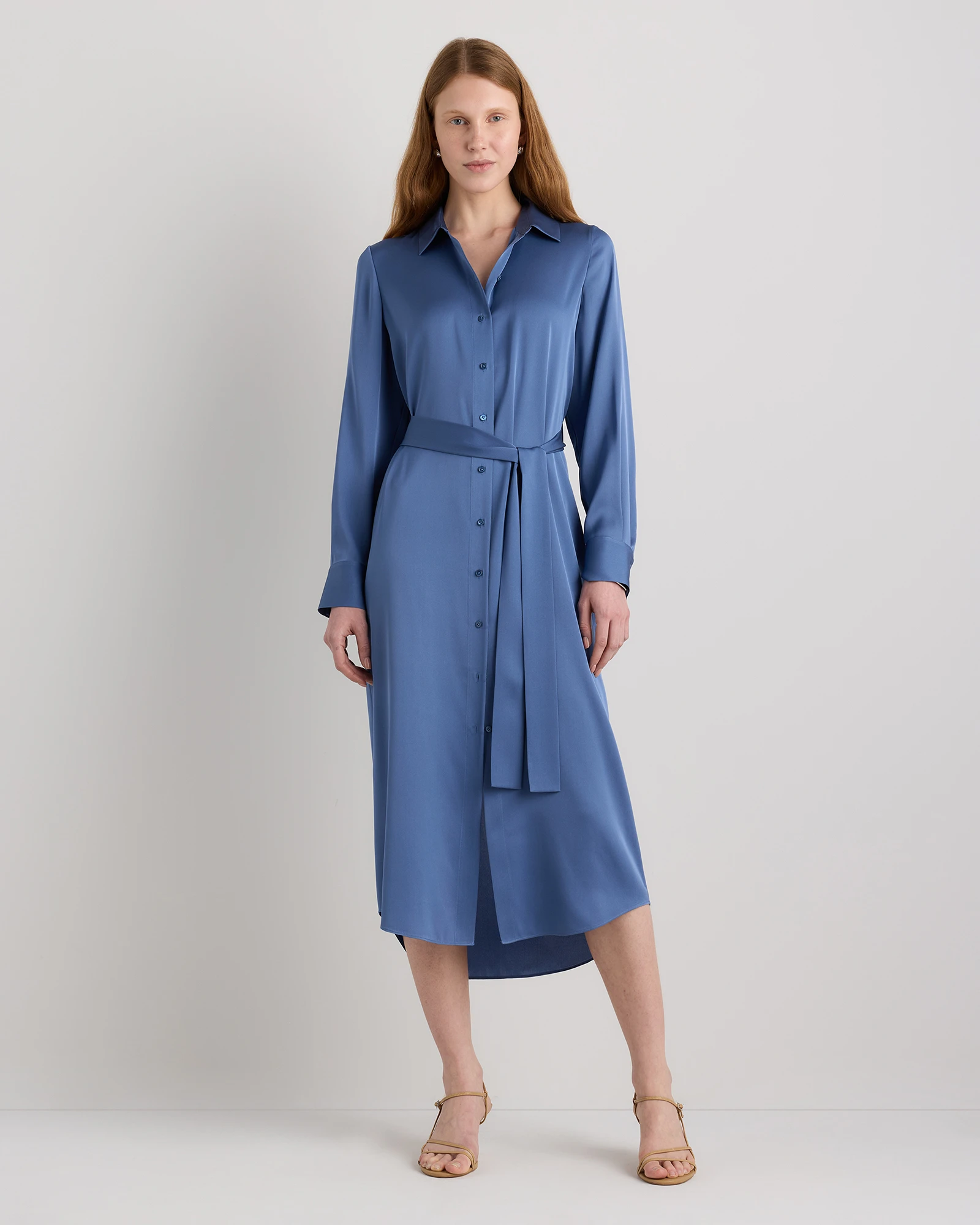 Washable Stretch Silk Maxi Shirt Dress Washable Stretch Silk Maxi Shirt Dress