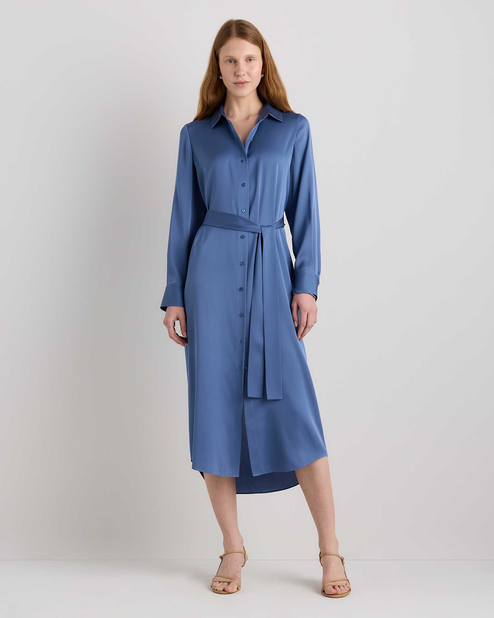 Washable Stretch Silk Maxi Shirt Dress Washable Stretch Silk Maxi Shirt Dress