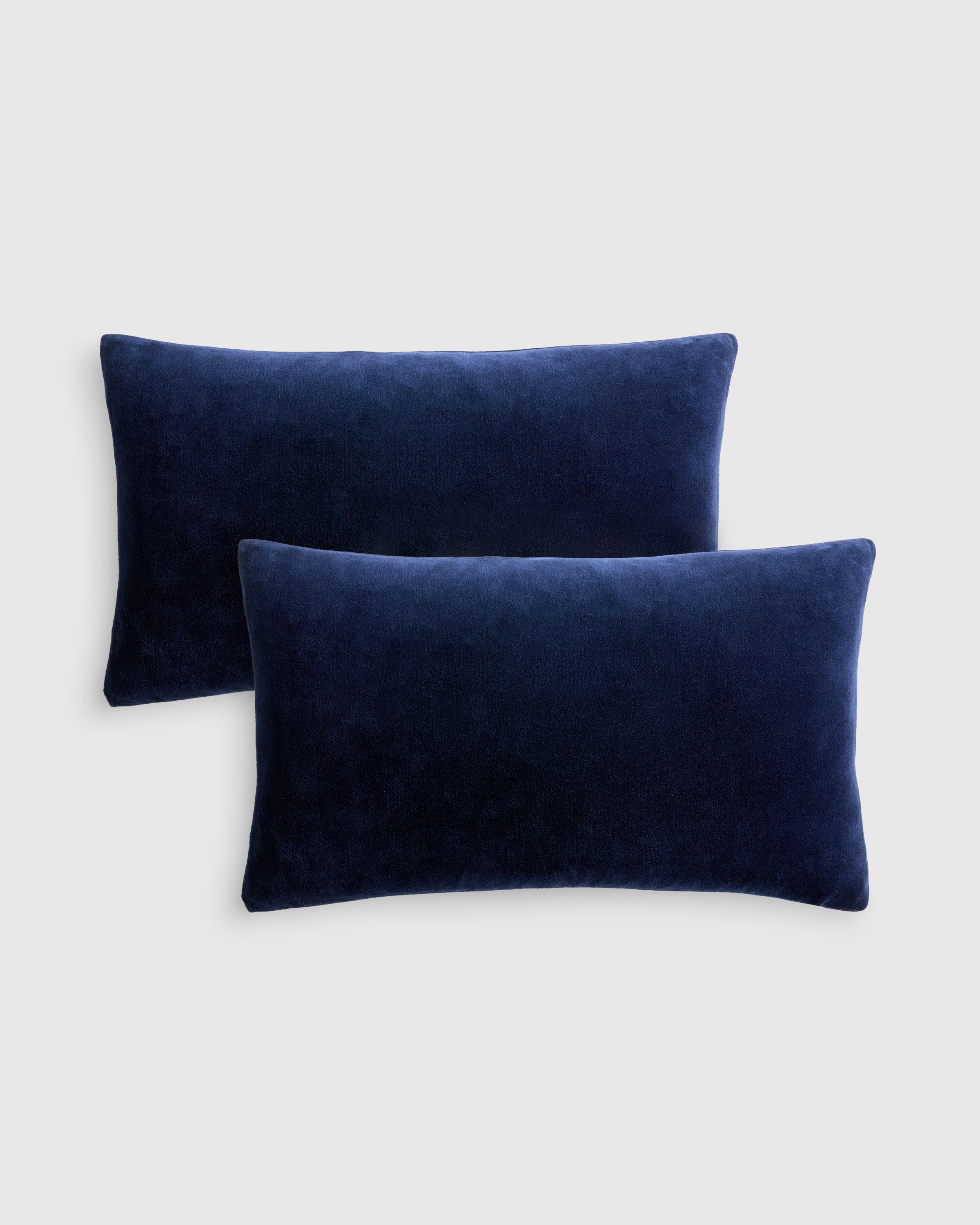 navy Classic Cotton Velvet Pillow Cover (Set of 2)