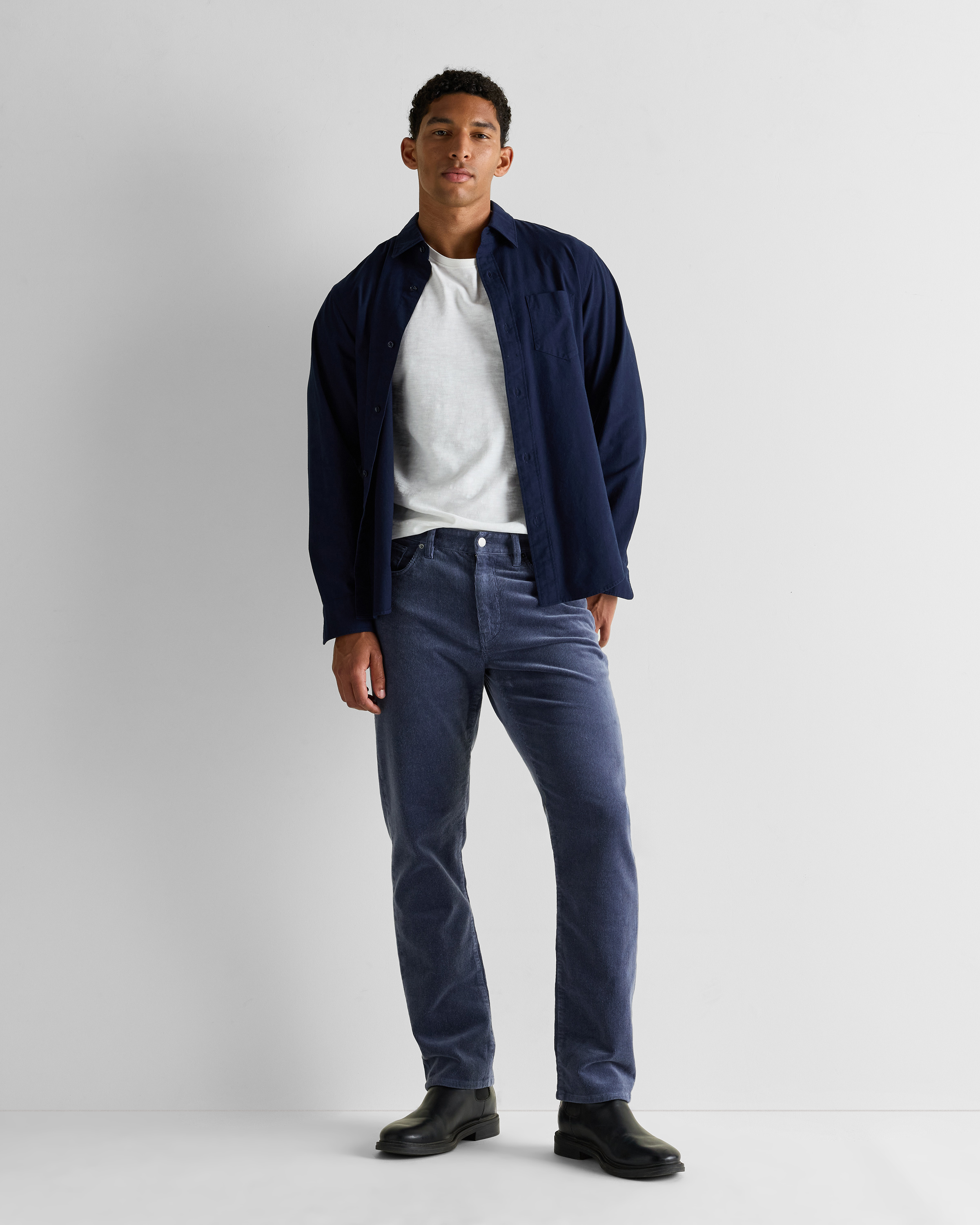 Organic Stretch Corduroy 5-Pocket Pants in Storm Blue