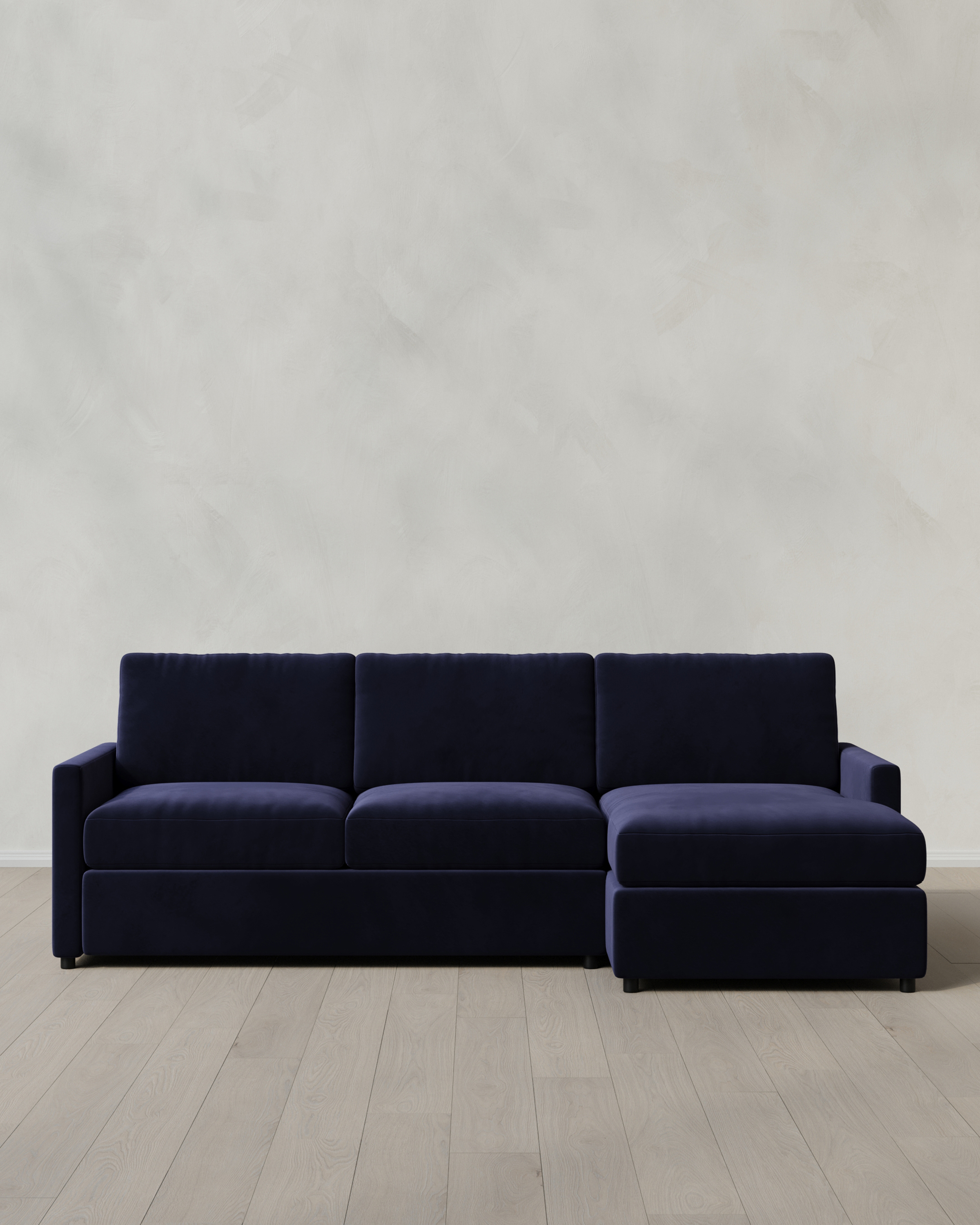 Midnight Brennan Chaise Sectional in Performance Velvet