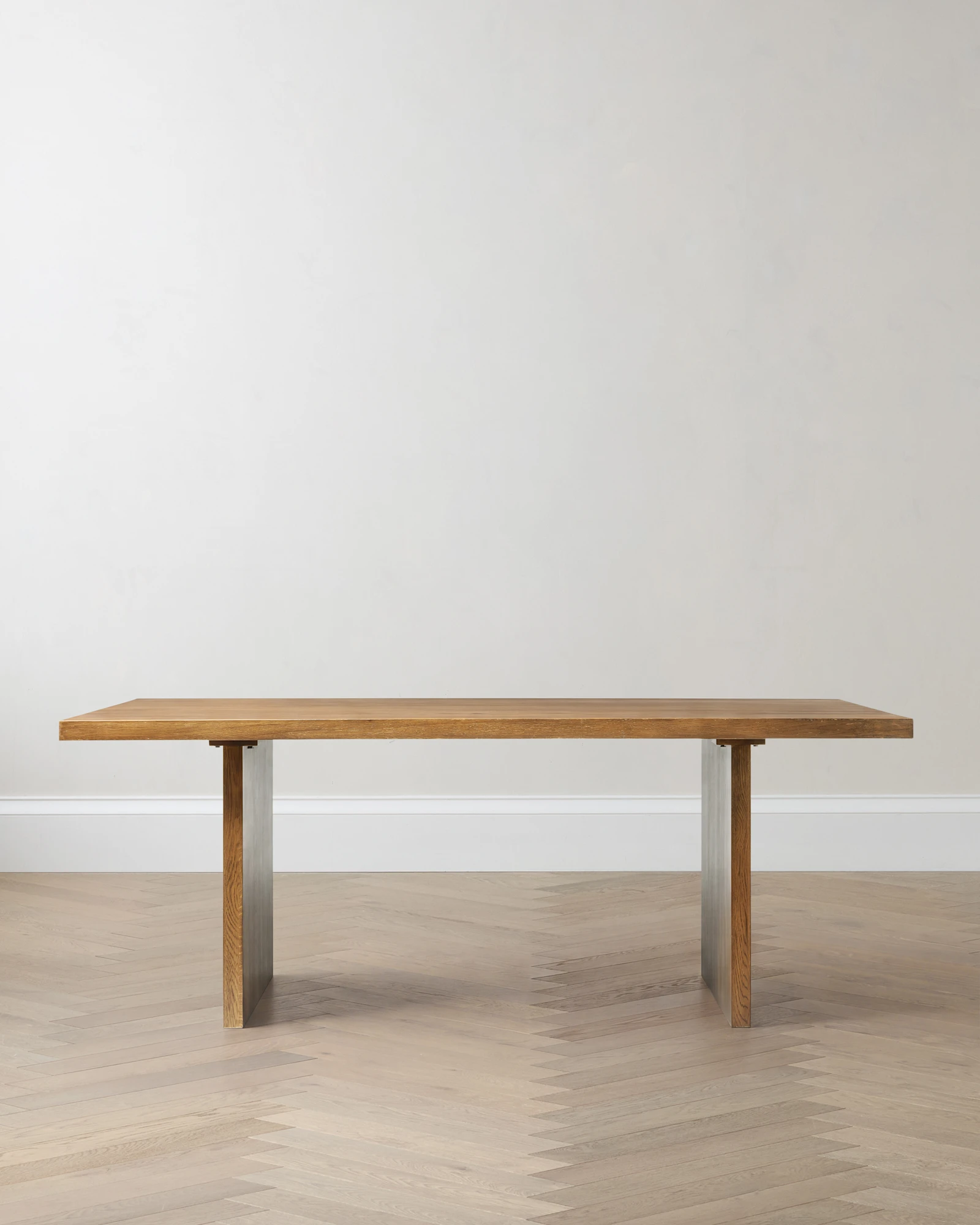 Solid Wood Plank Dining Table in Amber Oak