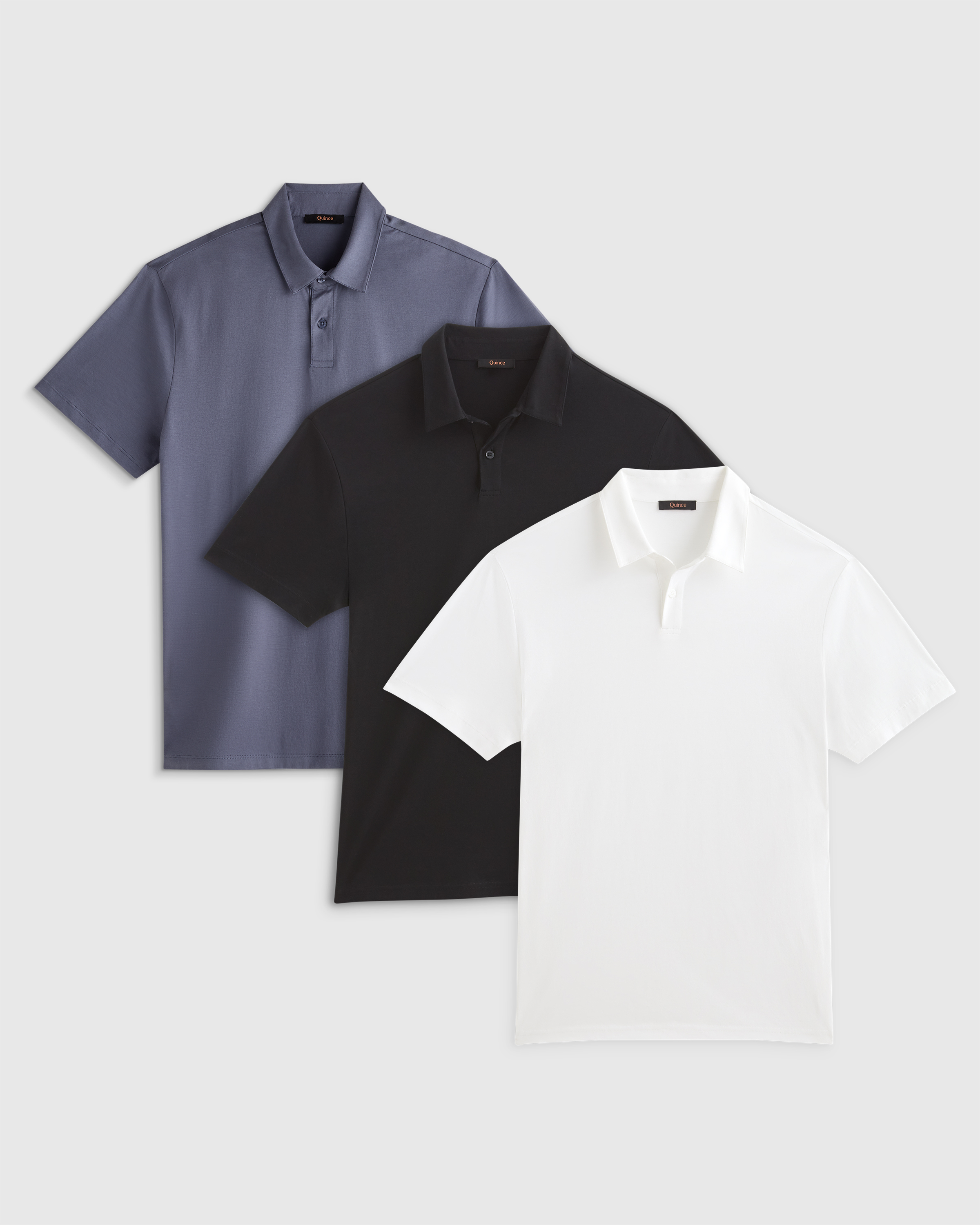 100% Pima Cotton Luxe Touch Polo 3 Pack Bundle in Faded Indigo